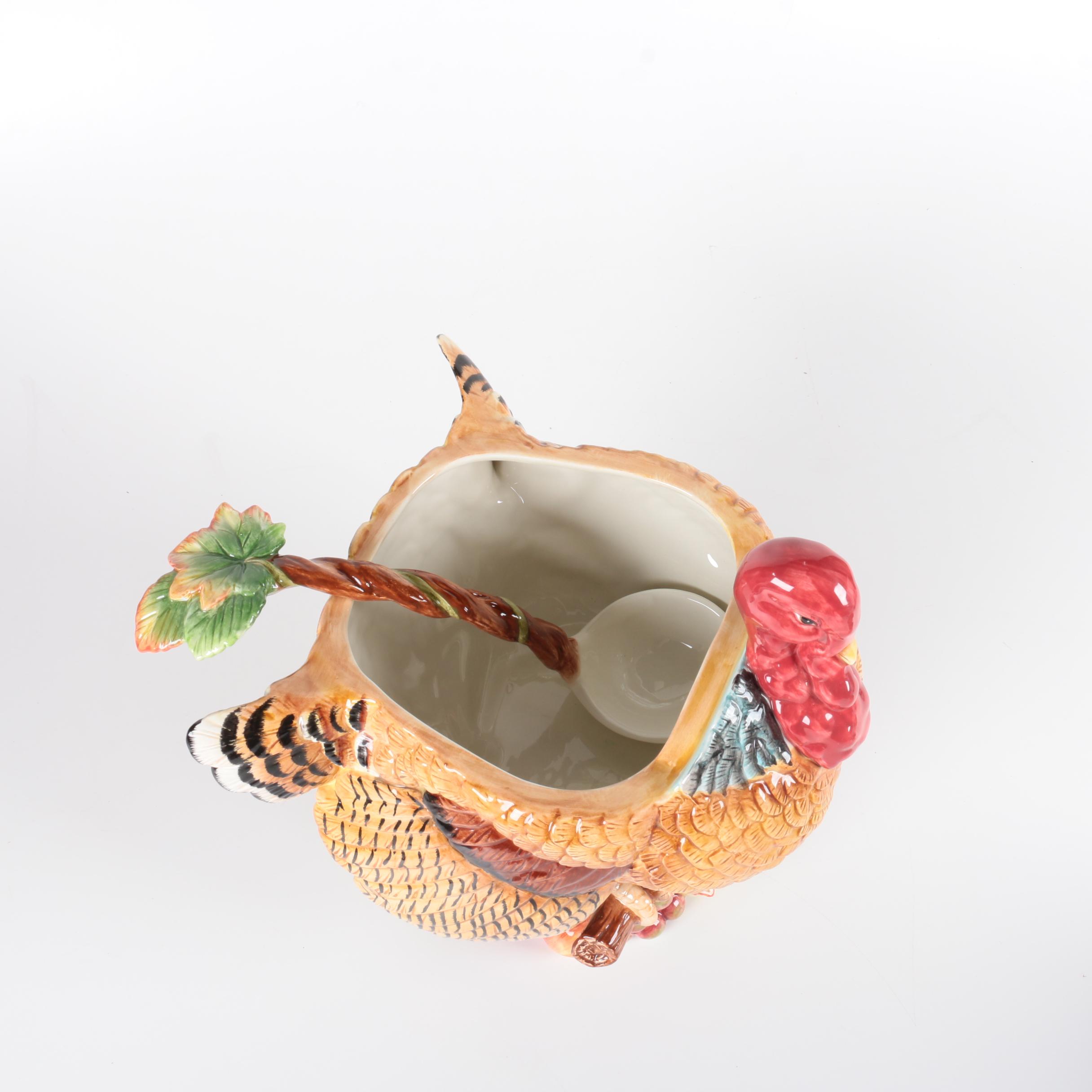 Fitz and Floyd Turkey-Shaped Ceramic Soup Tureen