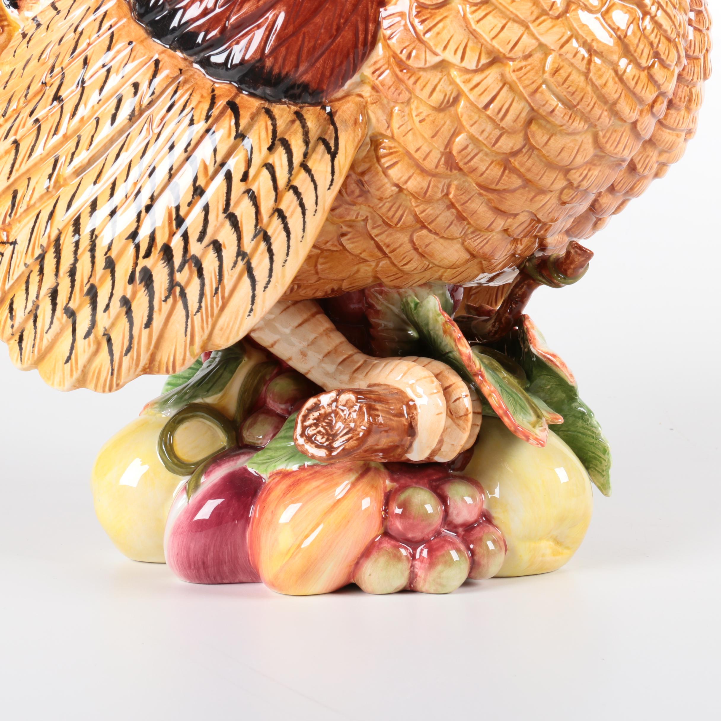 Fitz and Floyd Turkey-Shaped Ceramic Soup Tureen