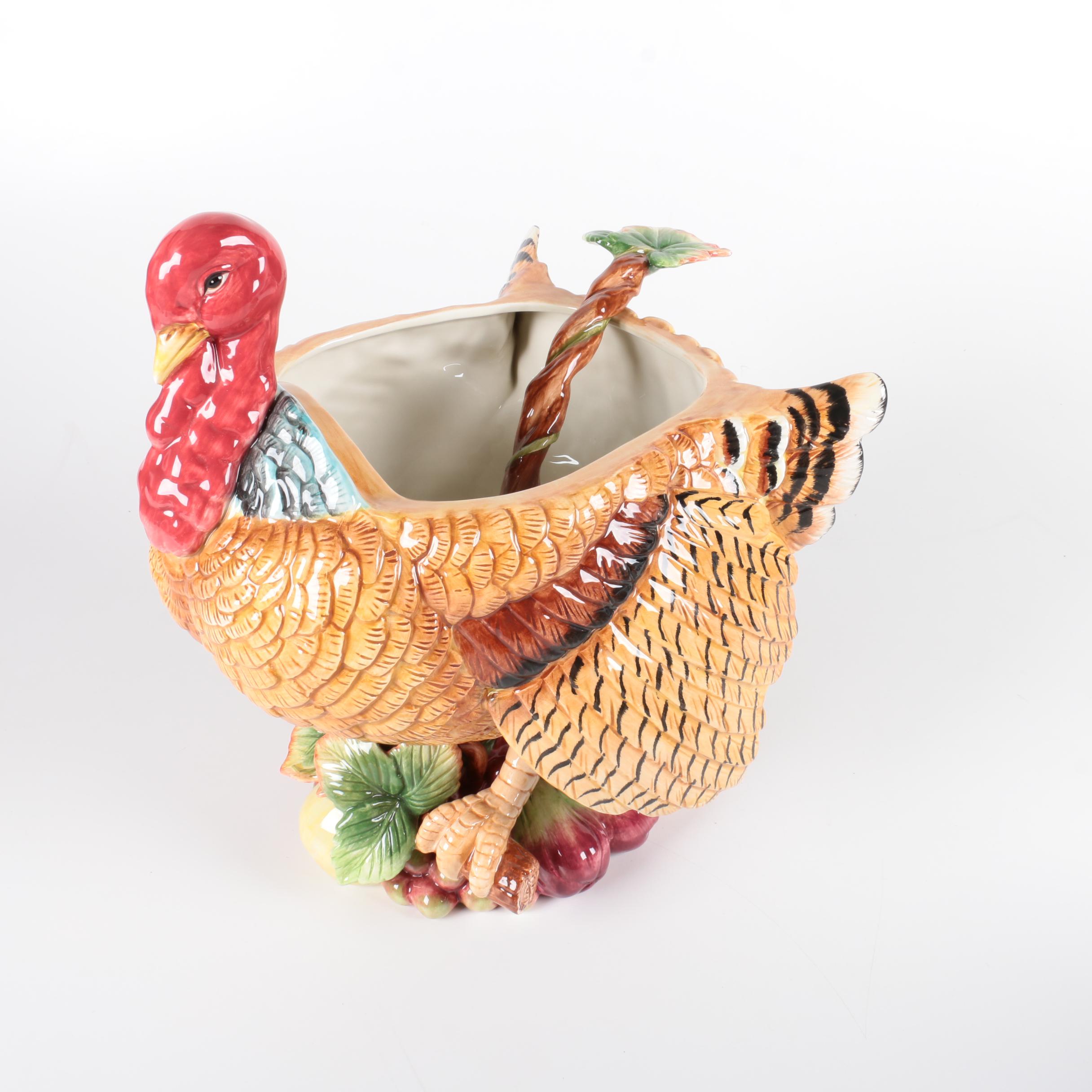 Fitz and Floyd Turkey-Shaped Ceramic Soup Tureen