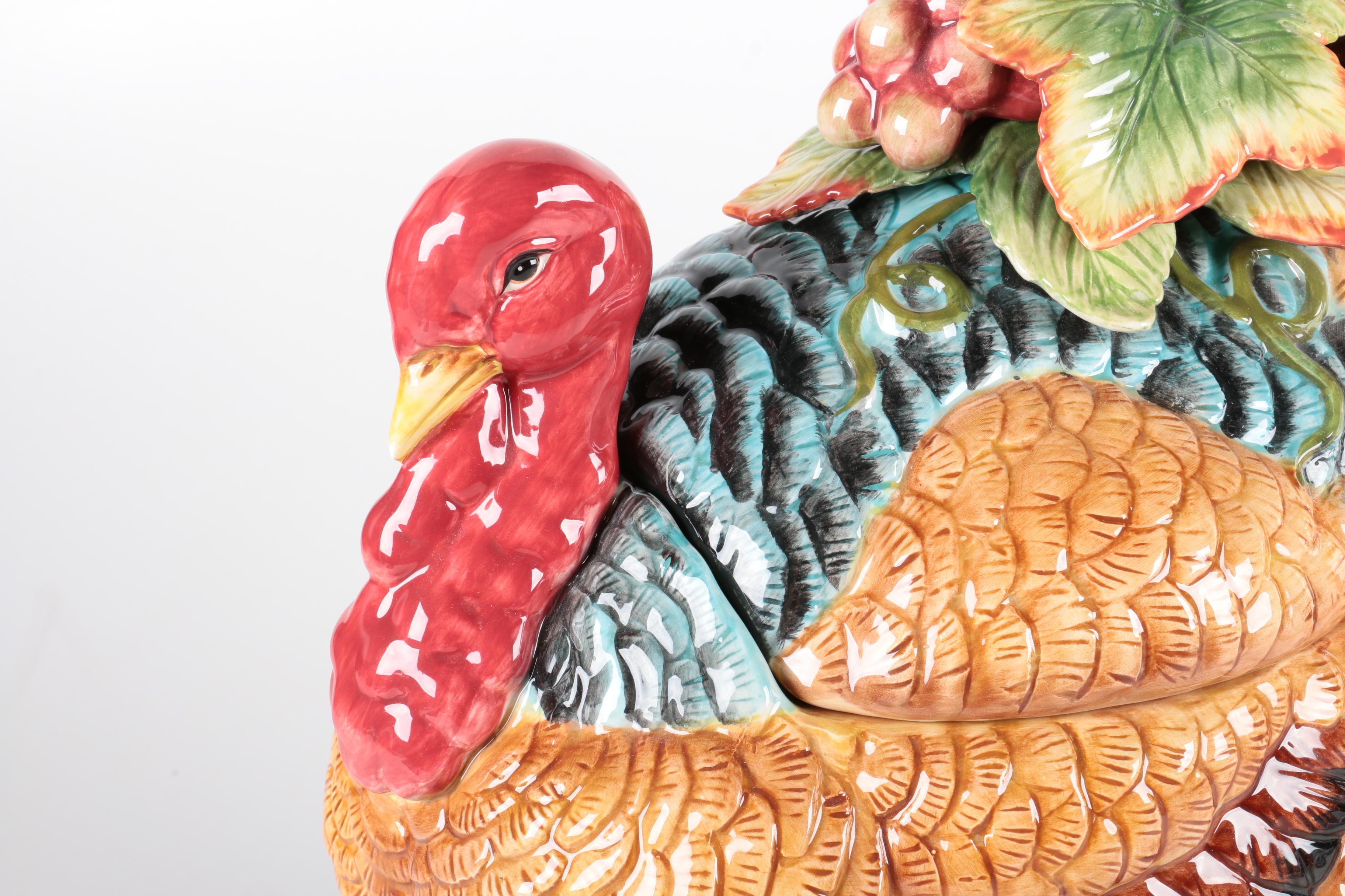 Fitz and Floyd Turkey-Shaped Ceramic Soup Tureen