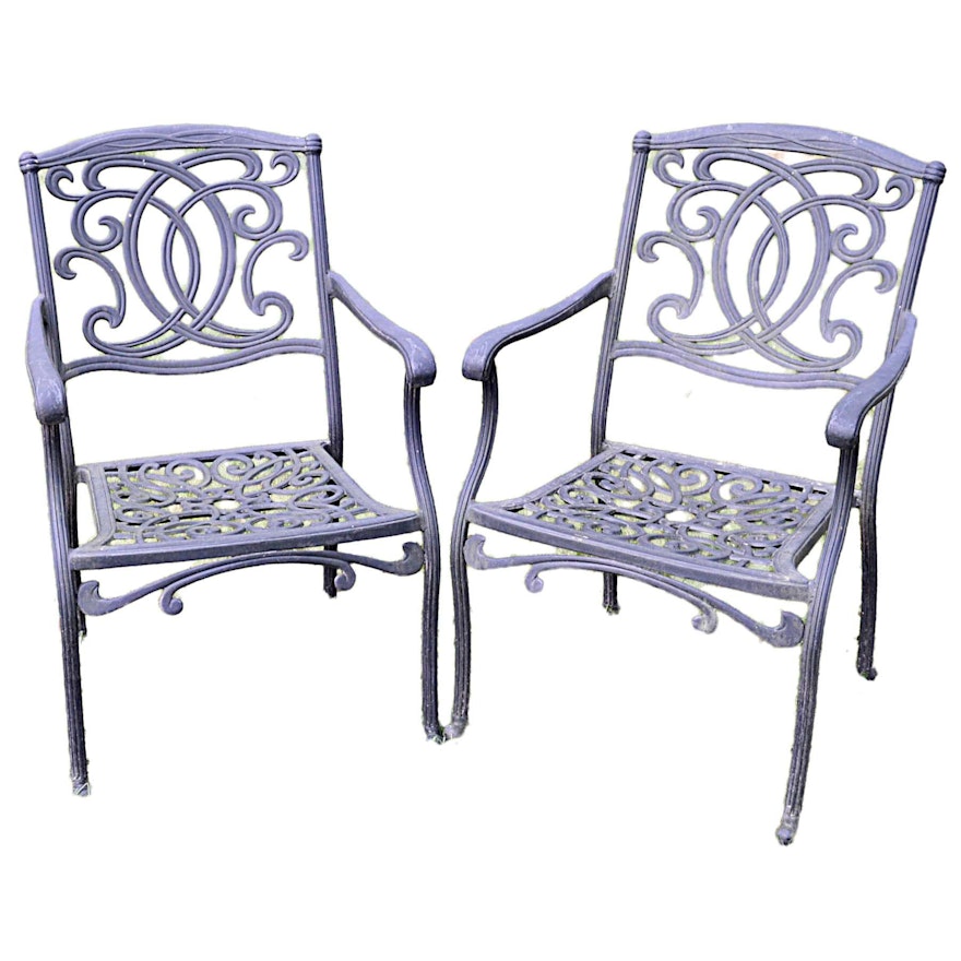 Pair of Cast Metal Patio Chairs