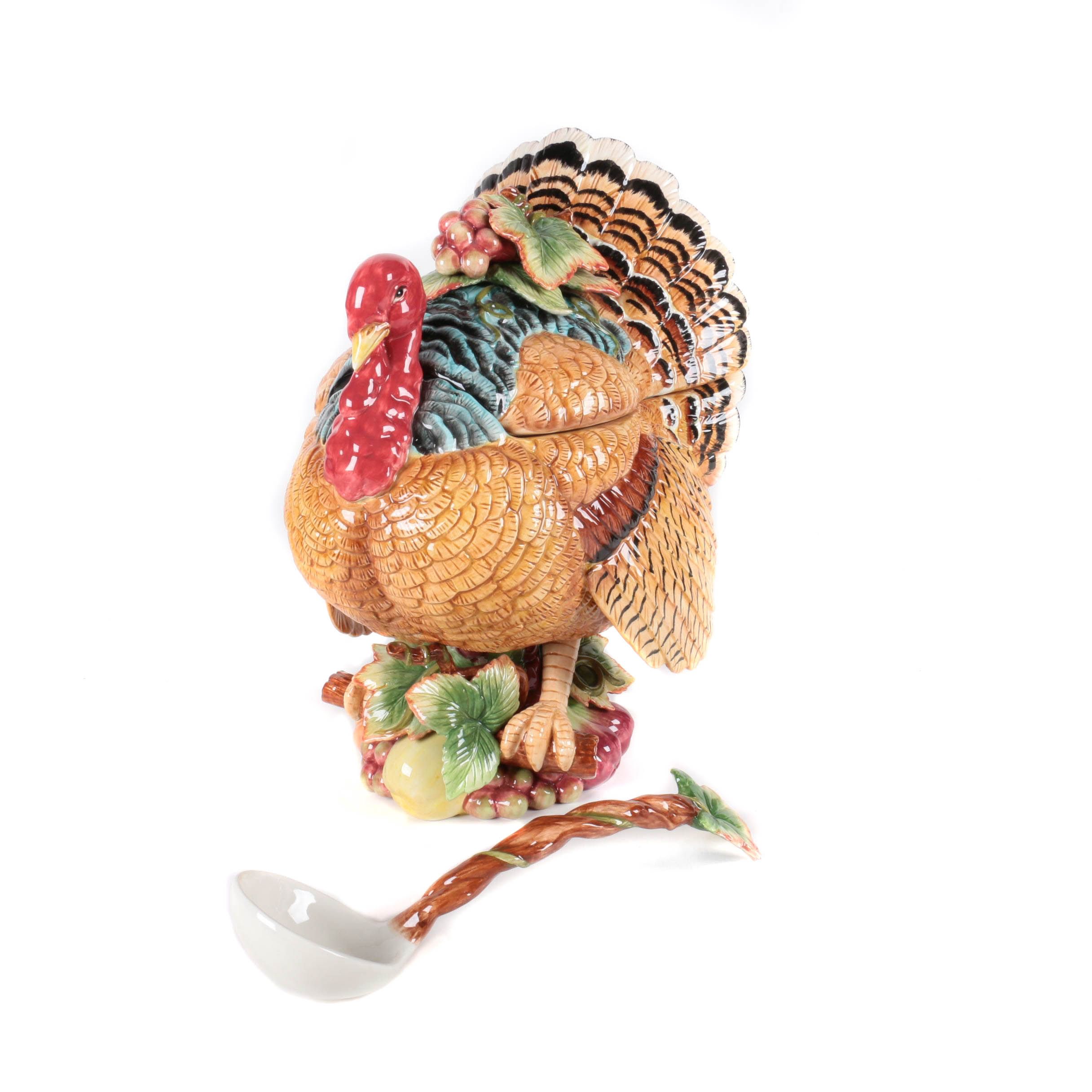 Fitz and Floyd Turkey-Shaped Ceramic Soup Tureen