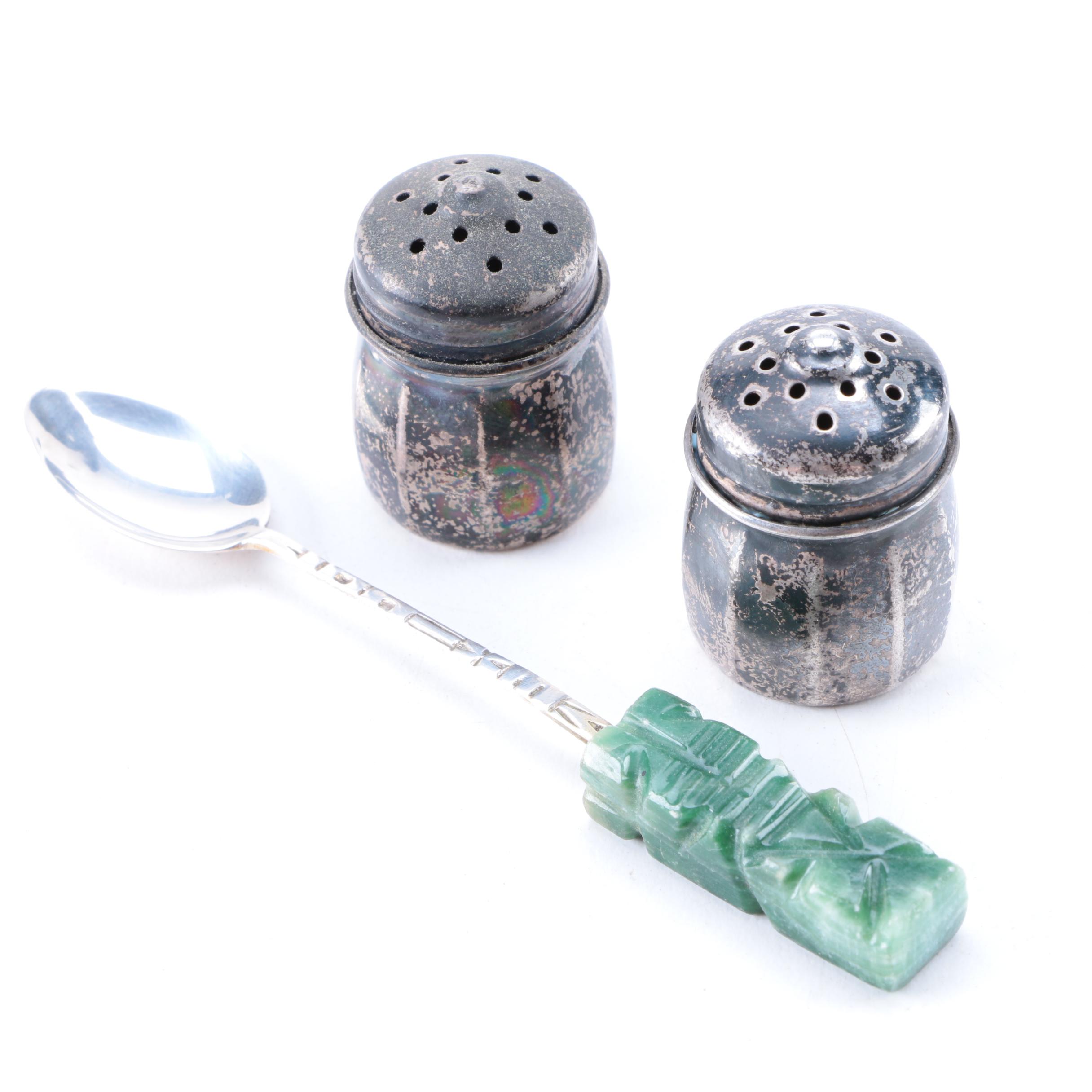 Sterling Silver Shakers and Mexican Sterling Spoon