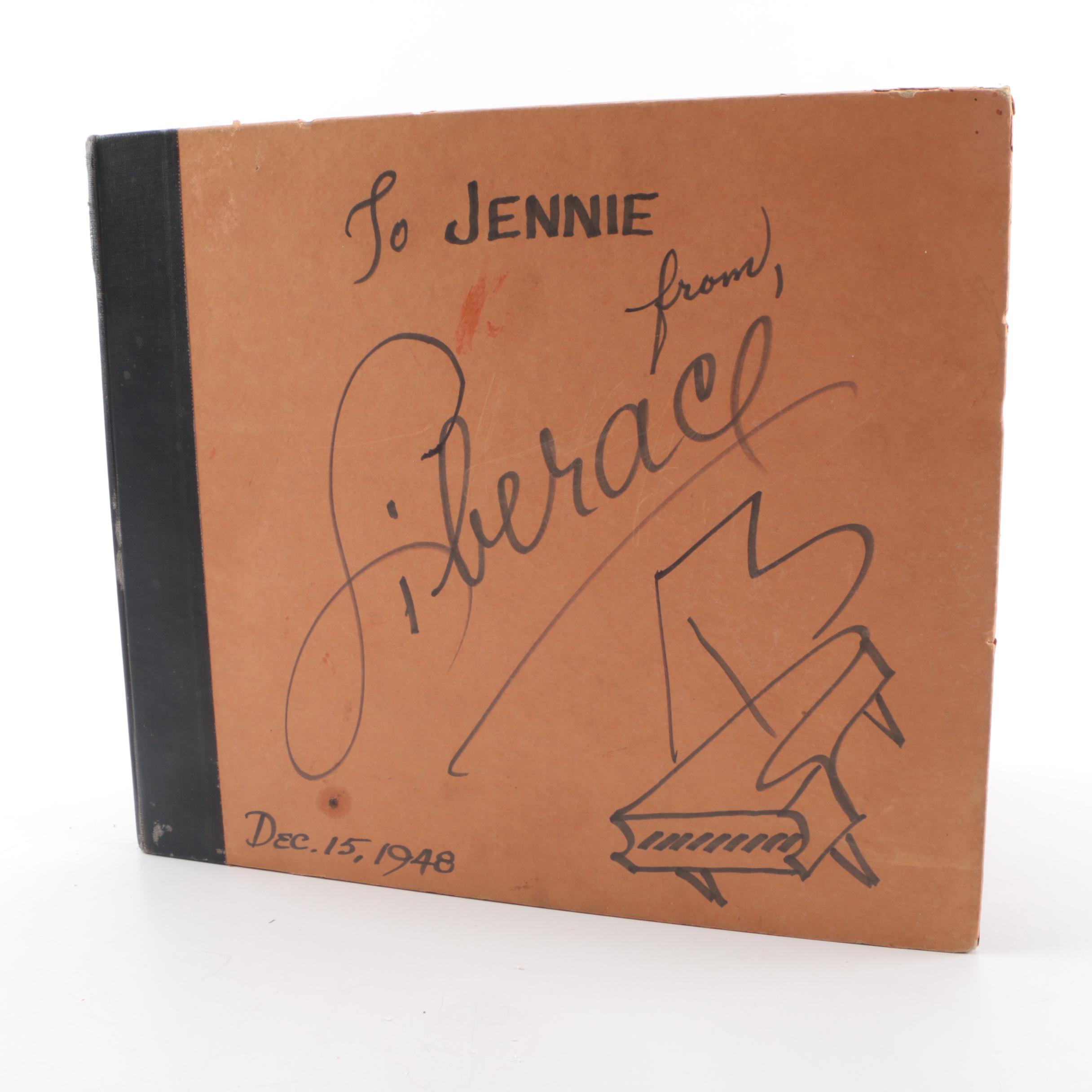 Autographed Liberace 78 rpm Record Album