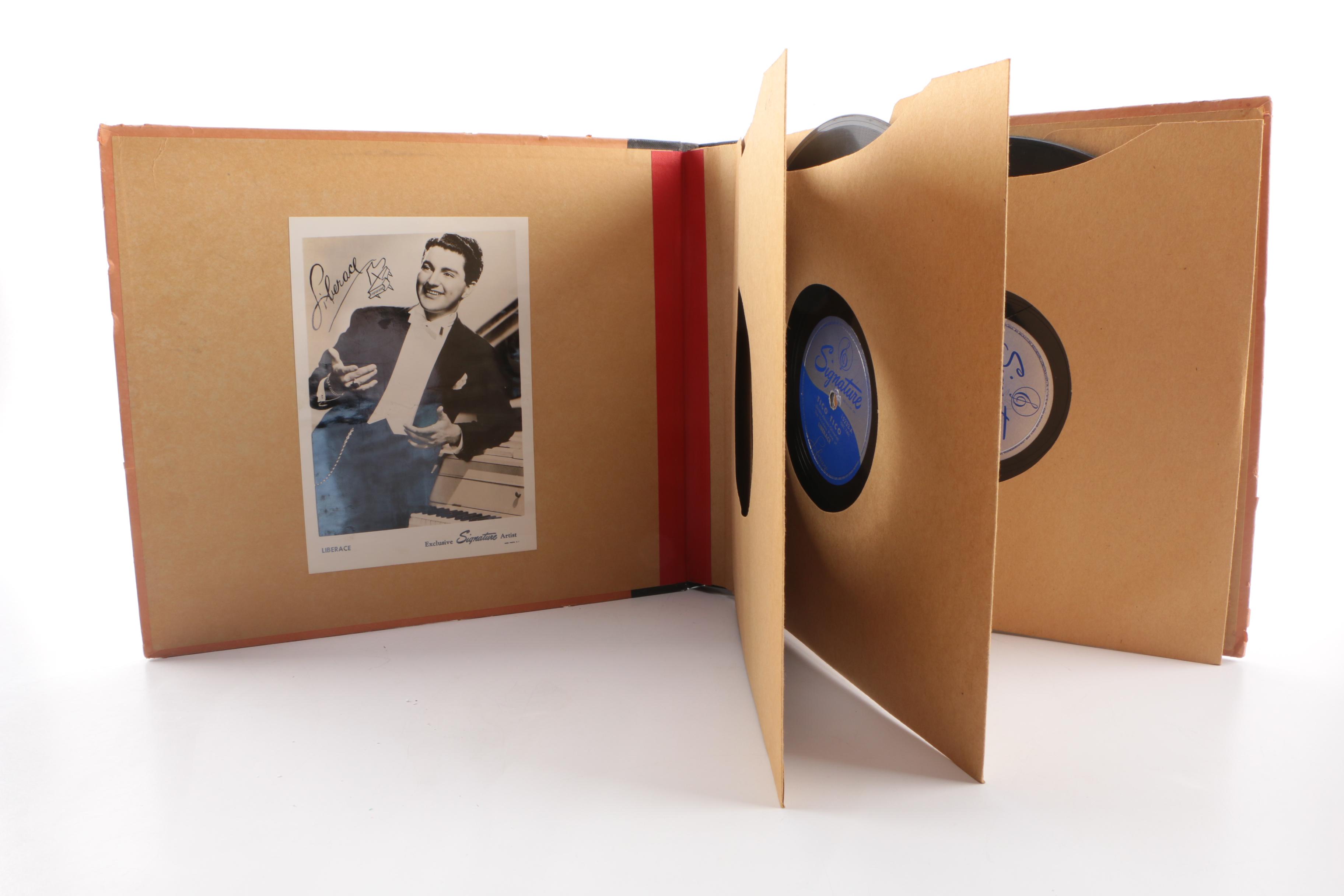 Autographed Liberace 78 rpm Record Album