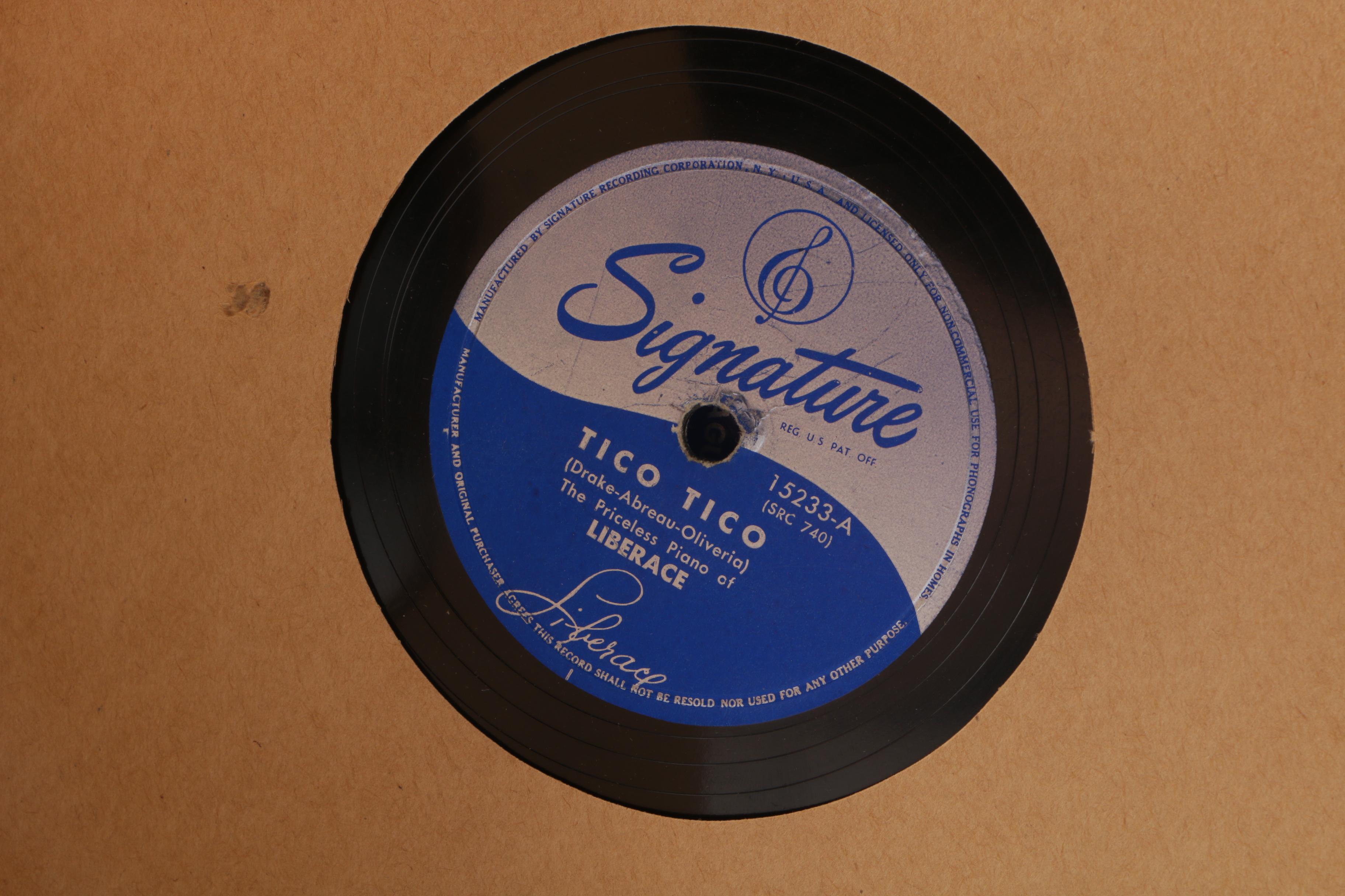 Autographed Liberace 78 rpm Record Album