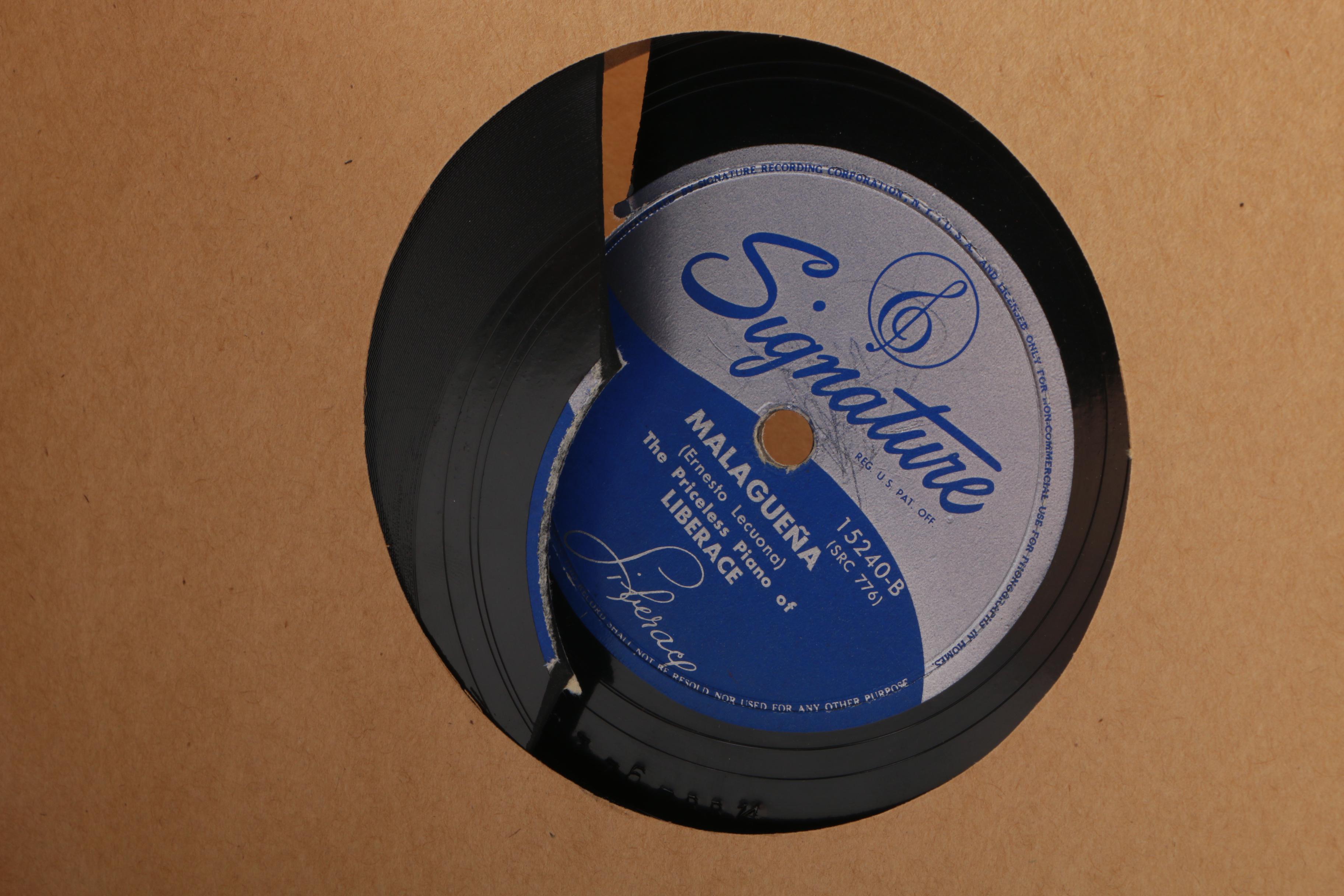 Autographed Liberace 78 rpm Record Album