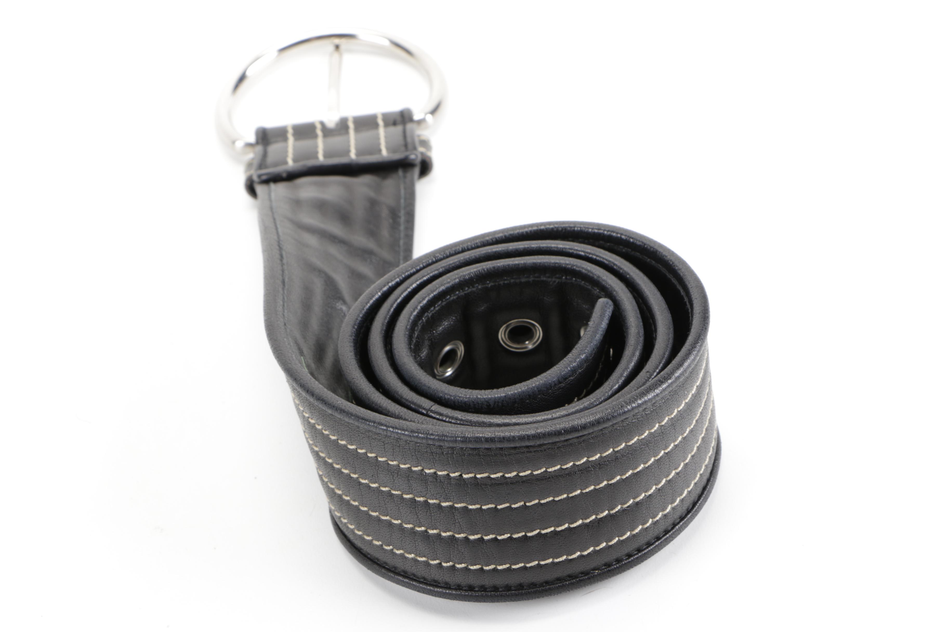 Prada Black Leather Belt