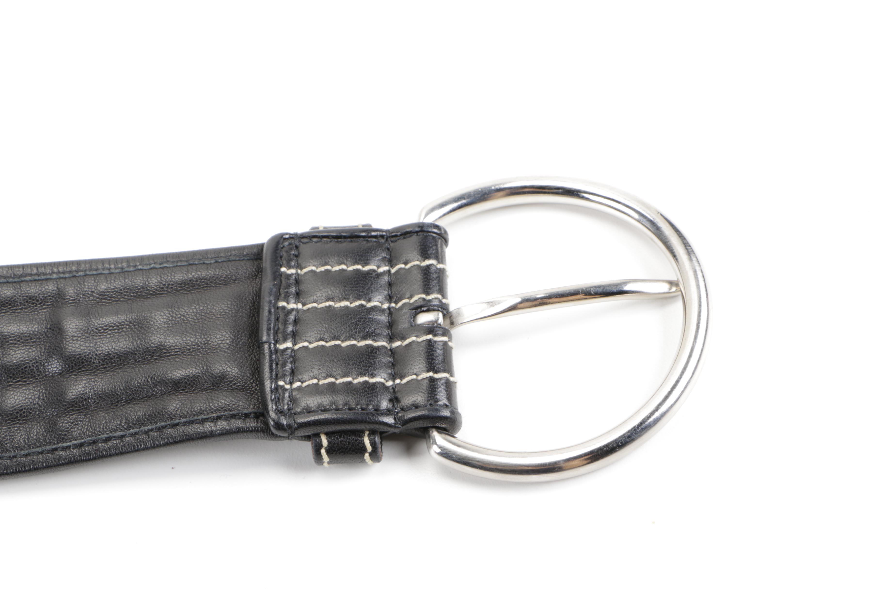 Prada Black Leather Belt