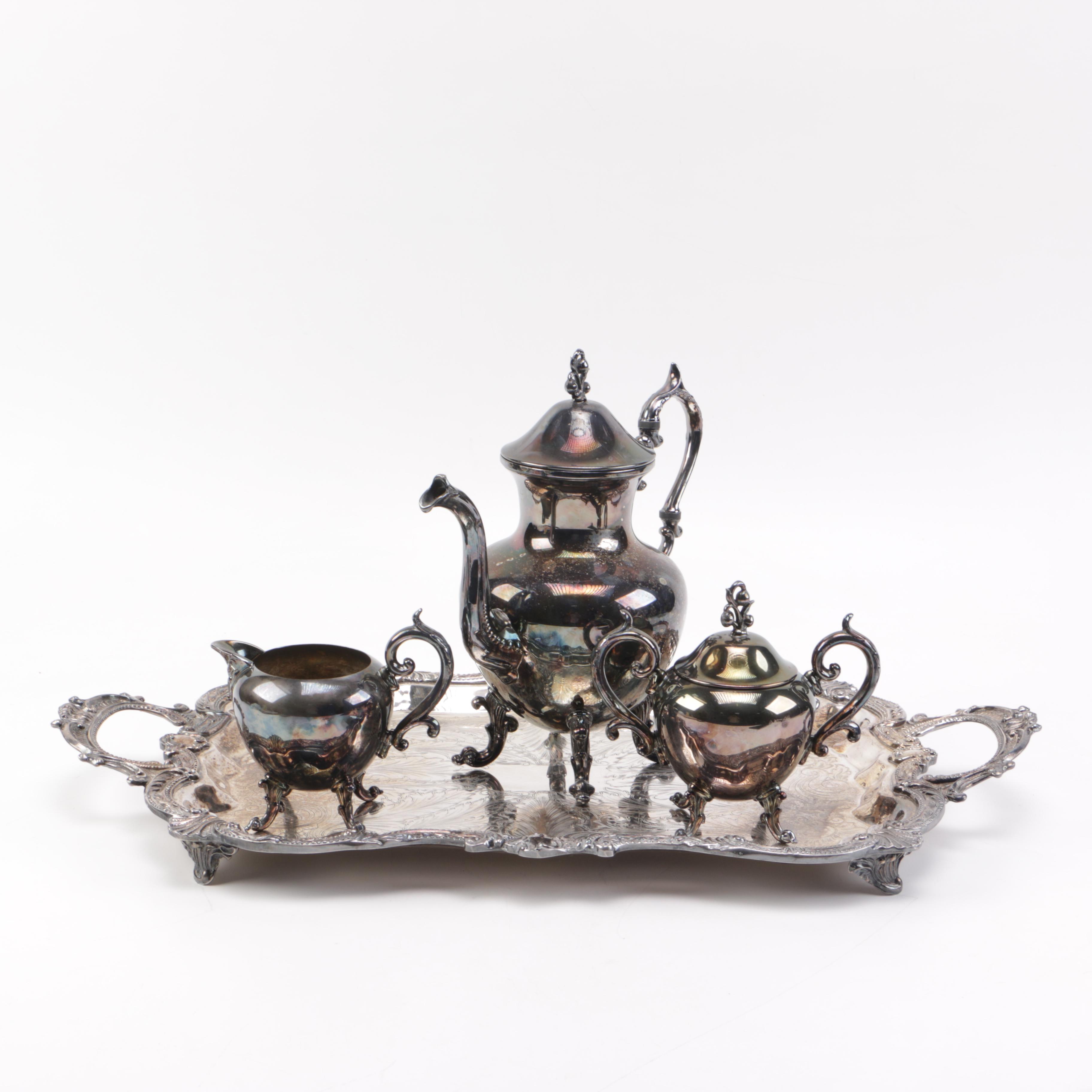 Birmingham Silver Co. Silver Plate Coffee Service with Platter