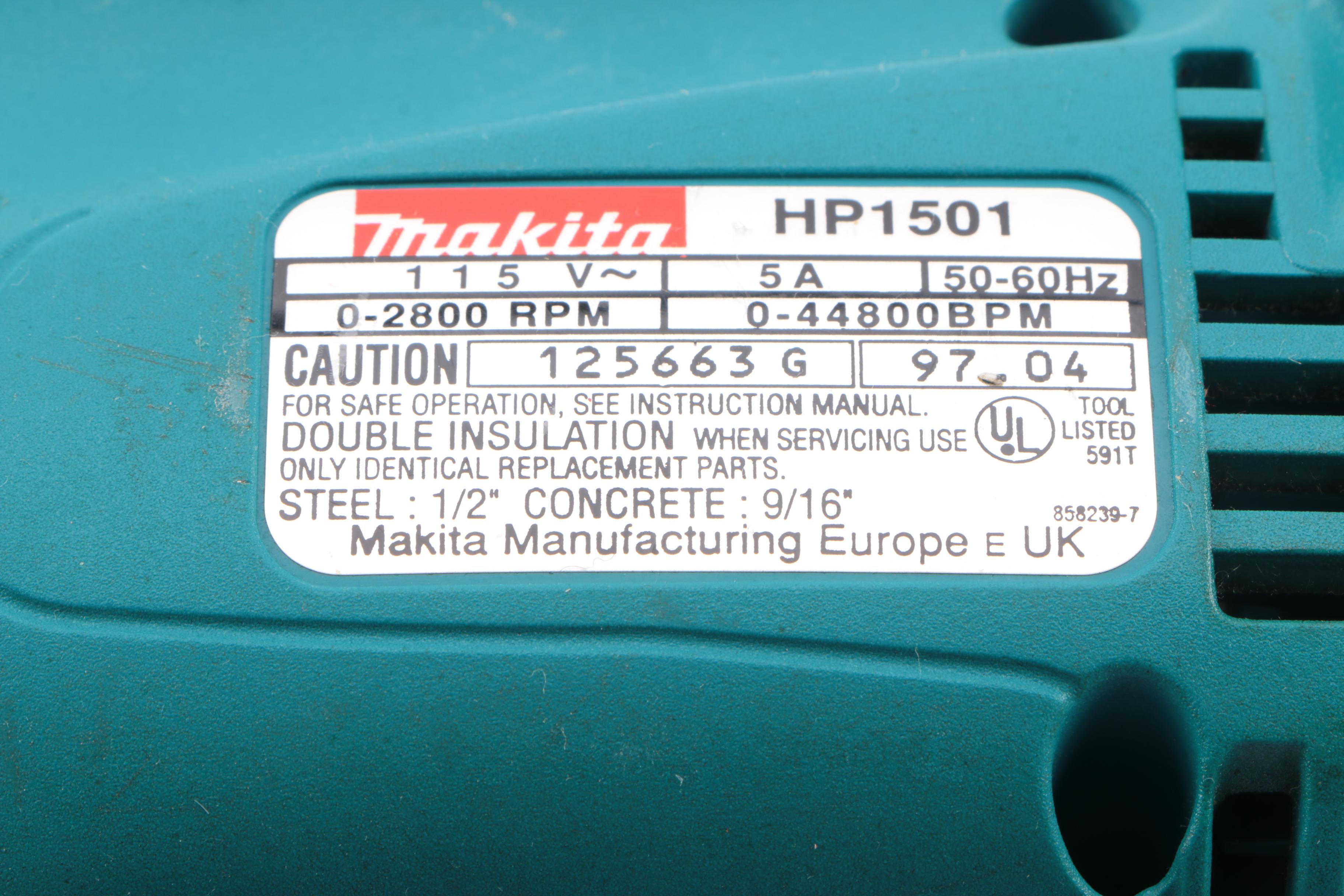 Makita HP1501 Corded Power Drill Set