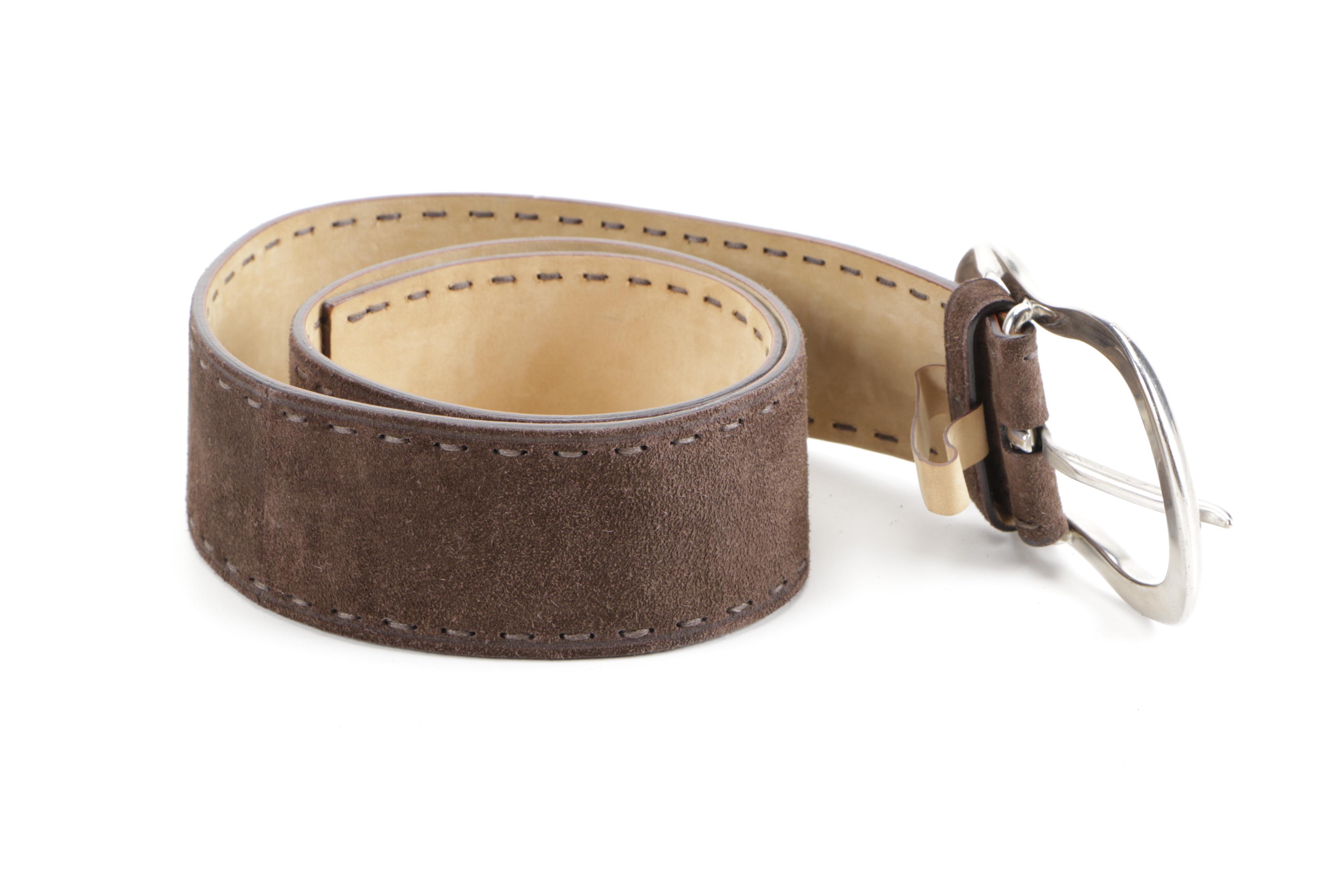 Prada Brown Suede Belt