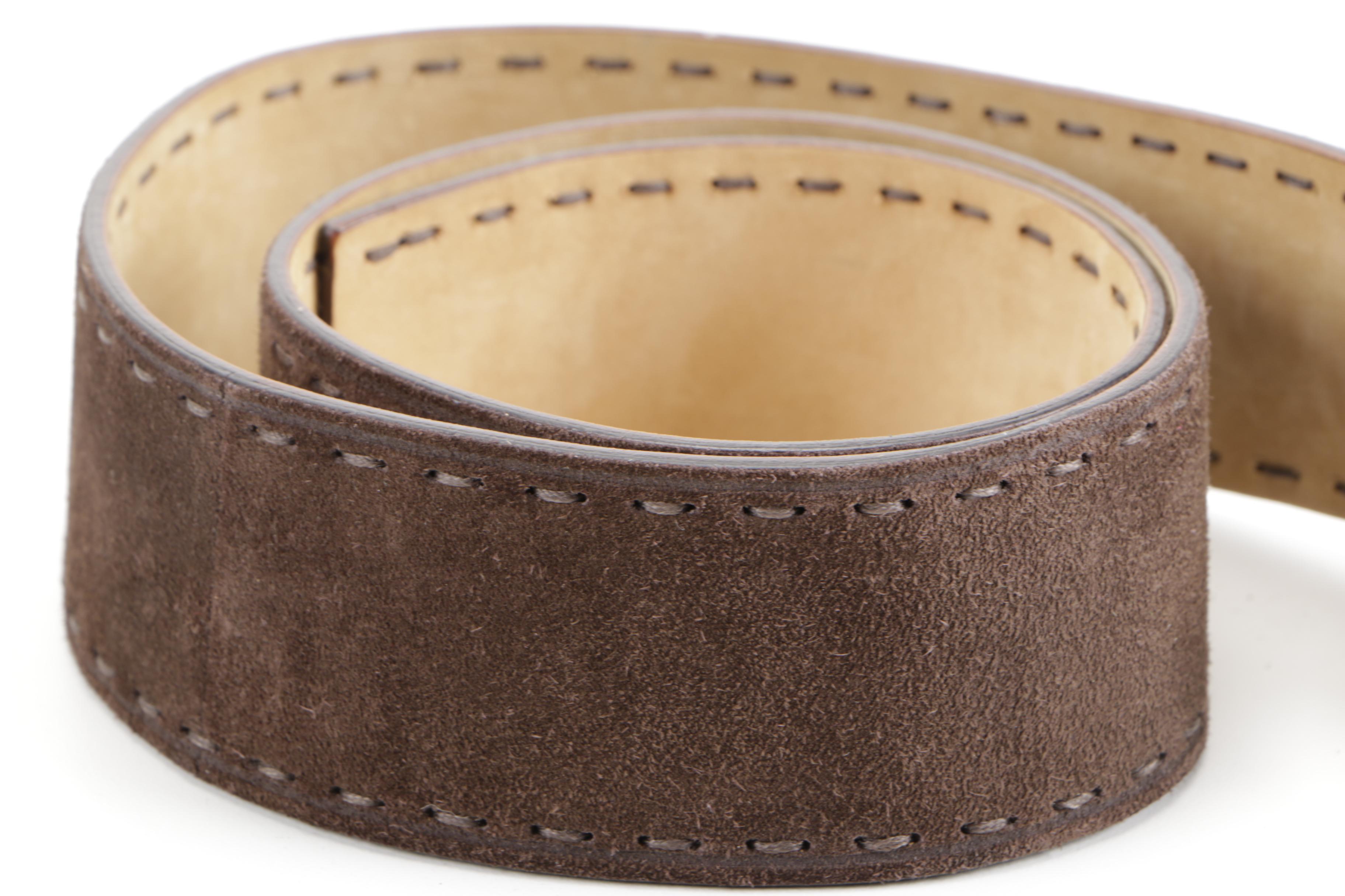 Prada Brown Suede Belt