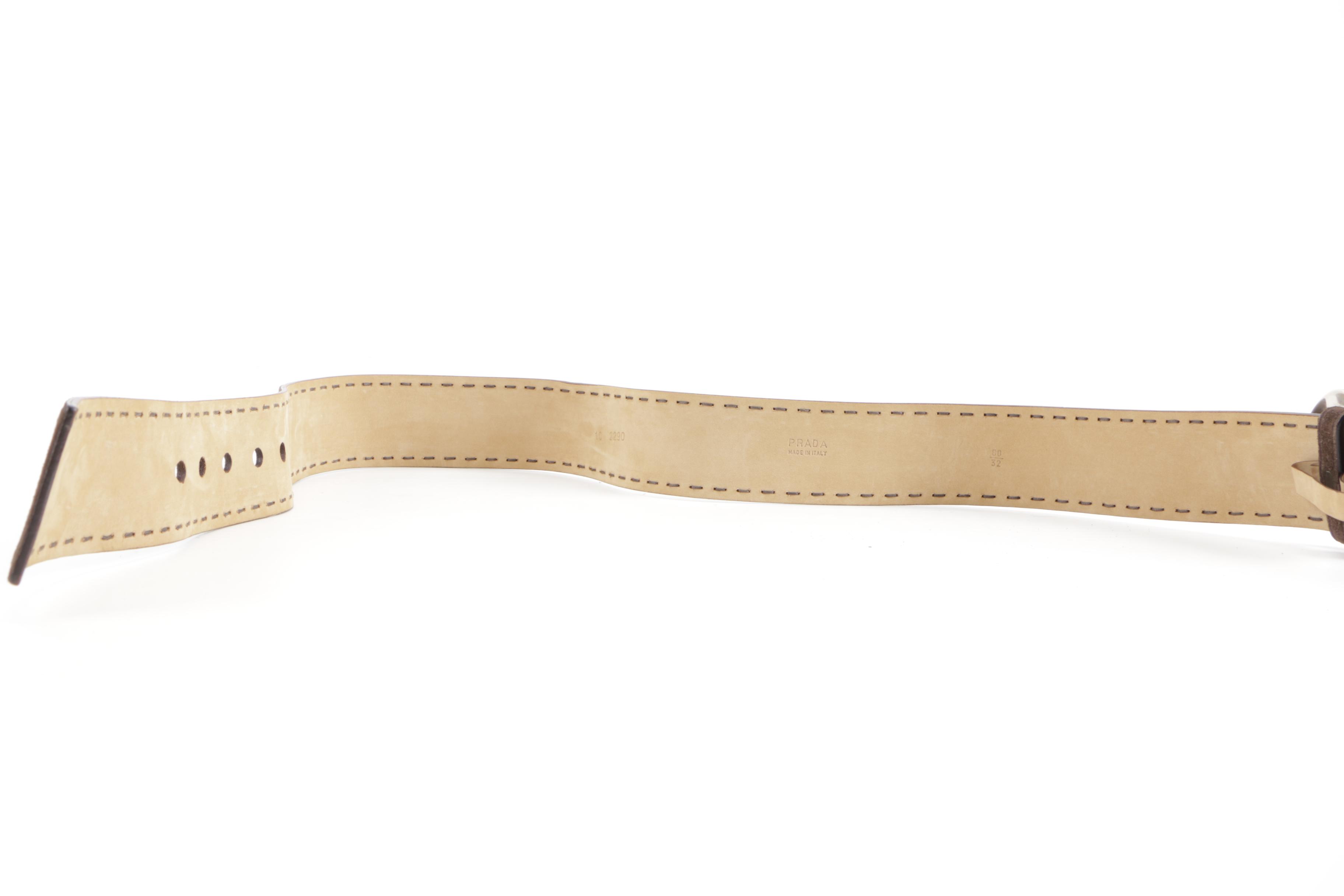 Prada Brown Suede Belt