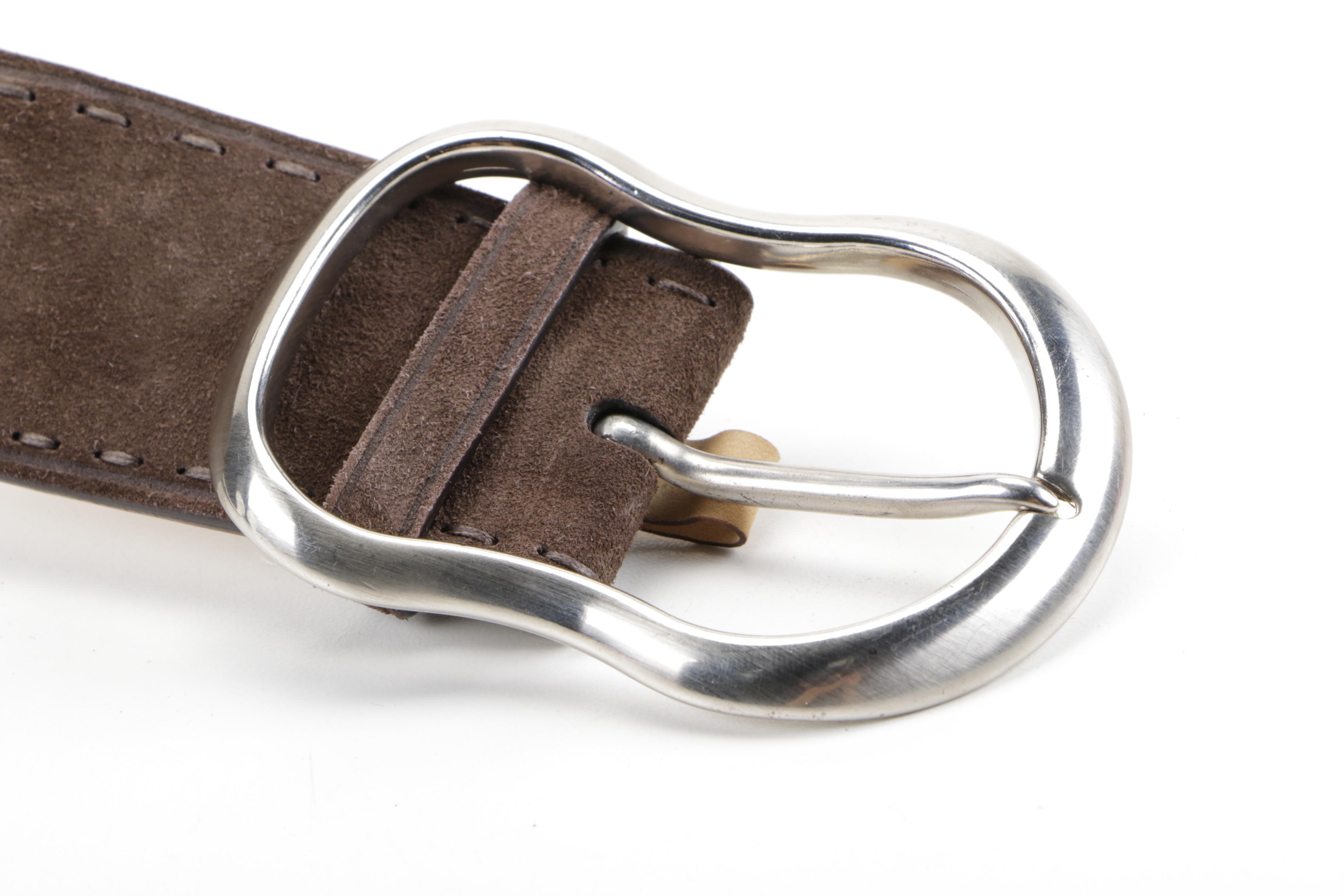 Prada Brown Suede Belt