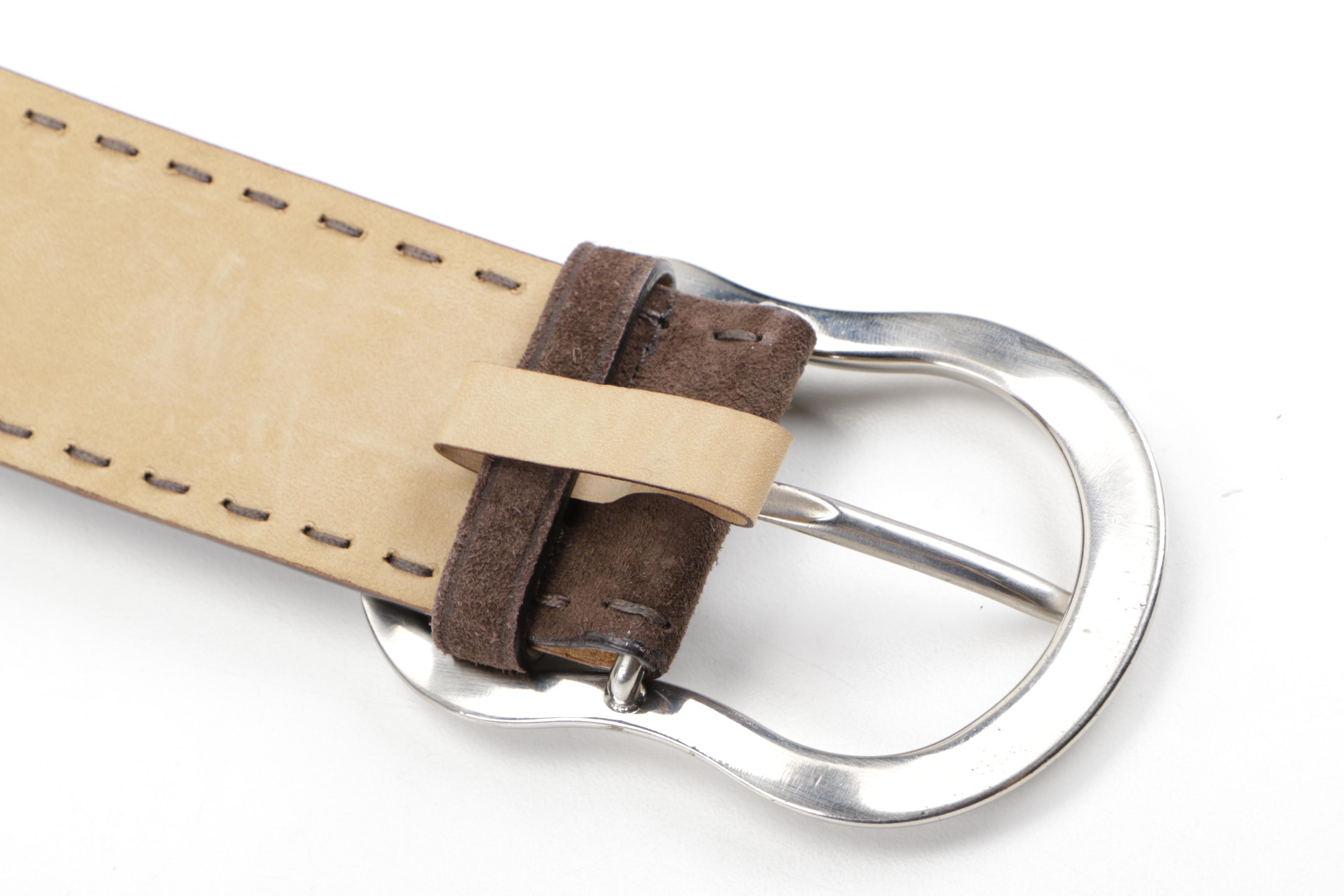 Prada Brown Suede Belt