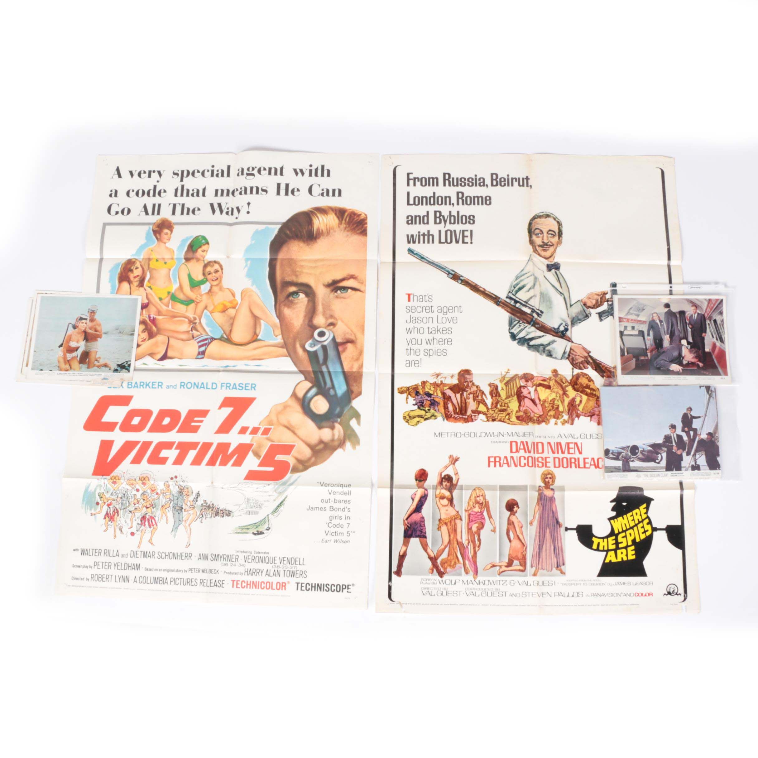 Pair of Classic Spy Film Posters with Film Stills