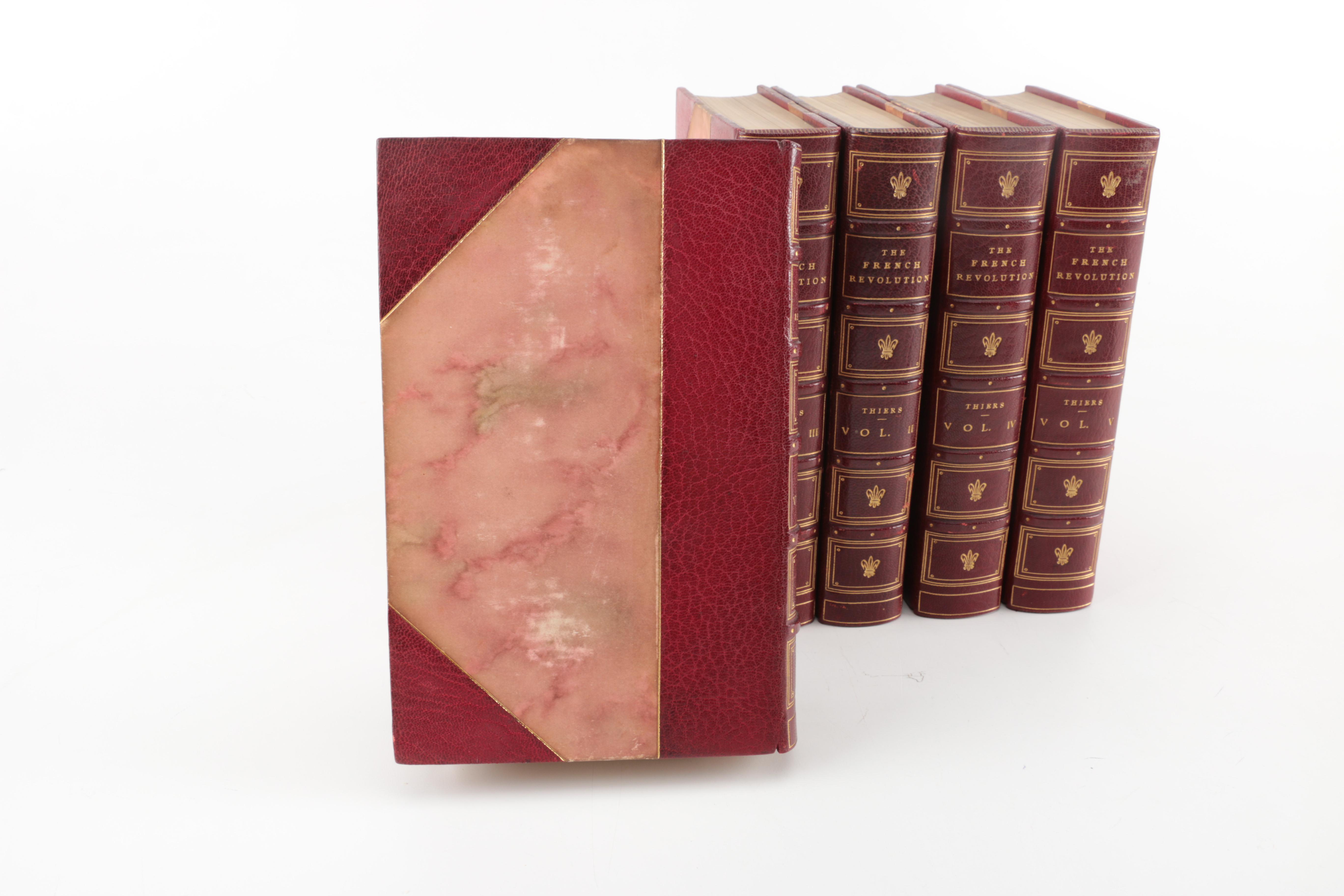 1895 "The History of the French Revolution" by Adolphe Thiers in Five Volumes