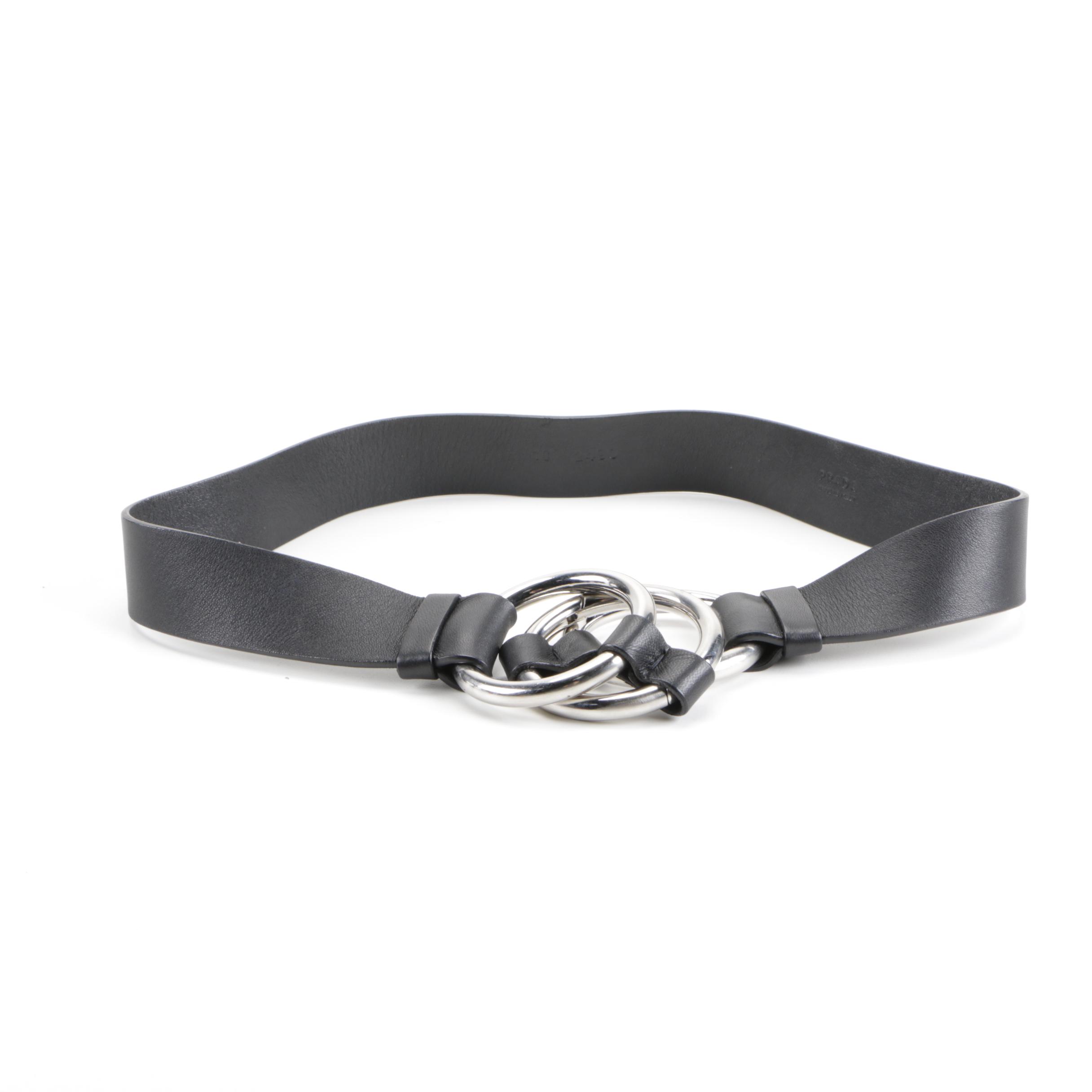 Prada Black Leather Belt