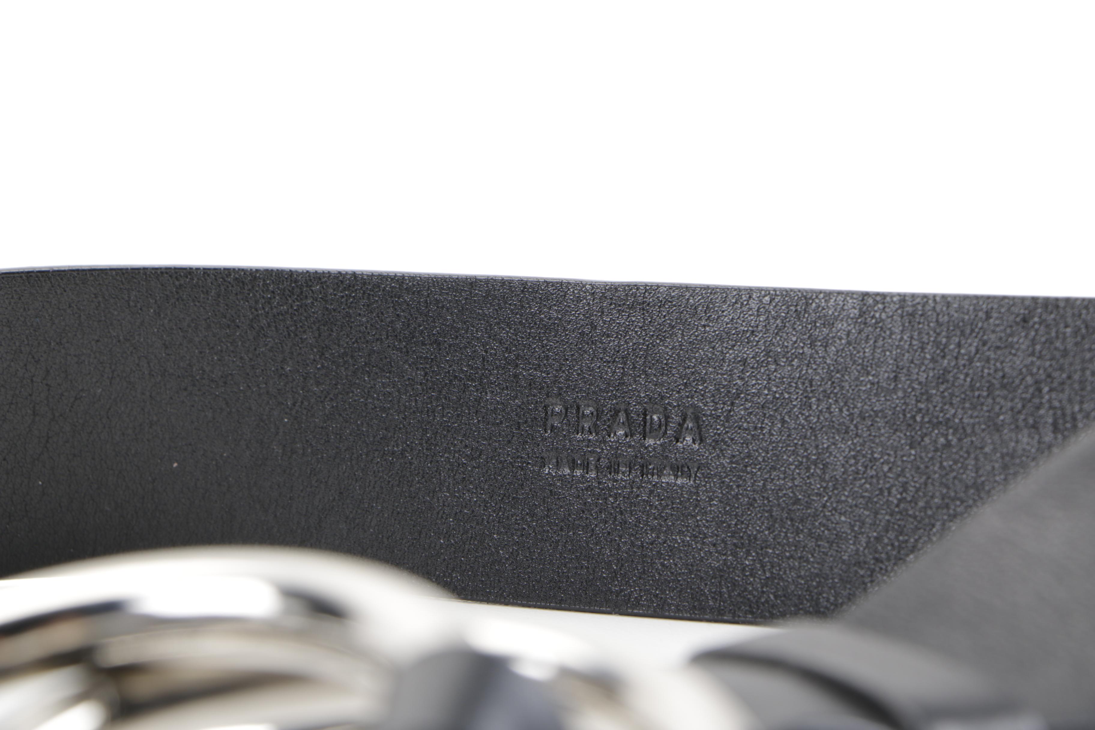 Prada Black Leather Belt