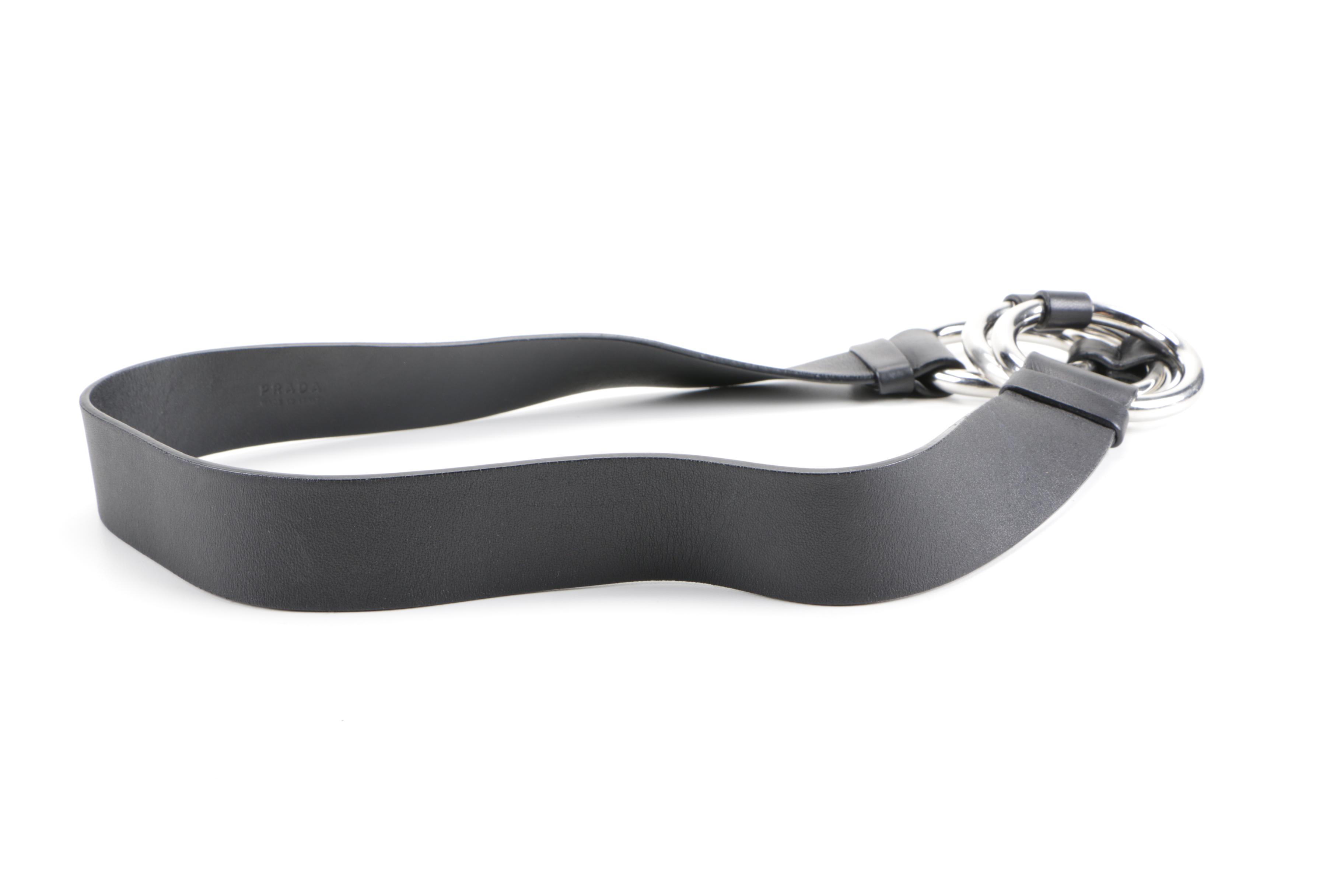 Prada Black Leather Belt