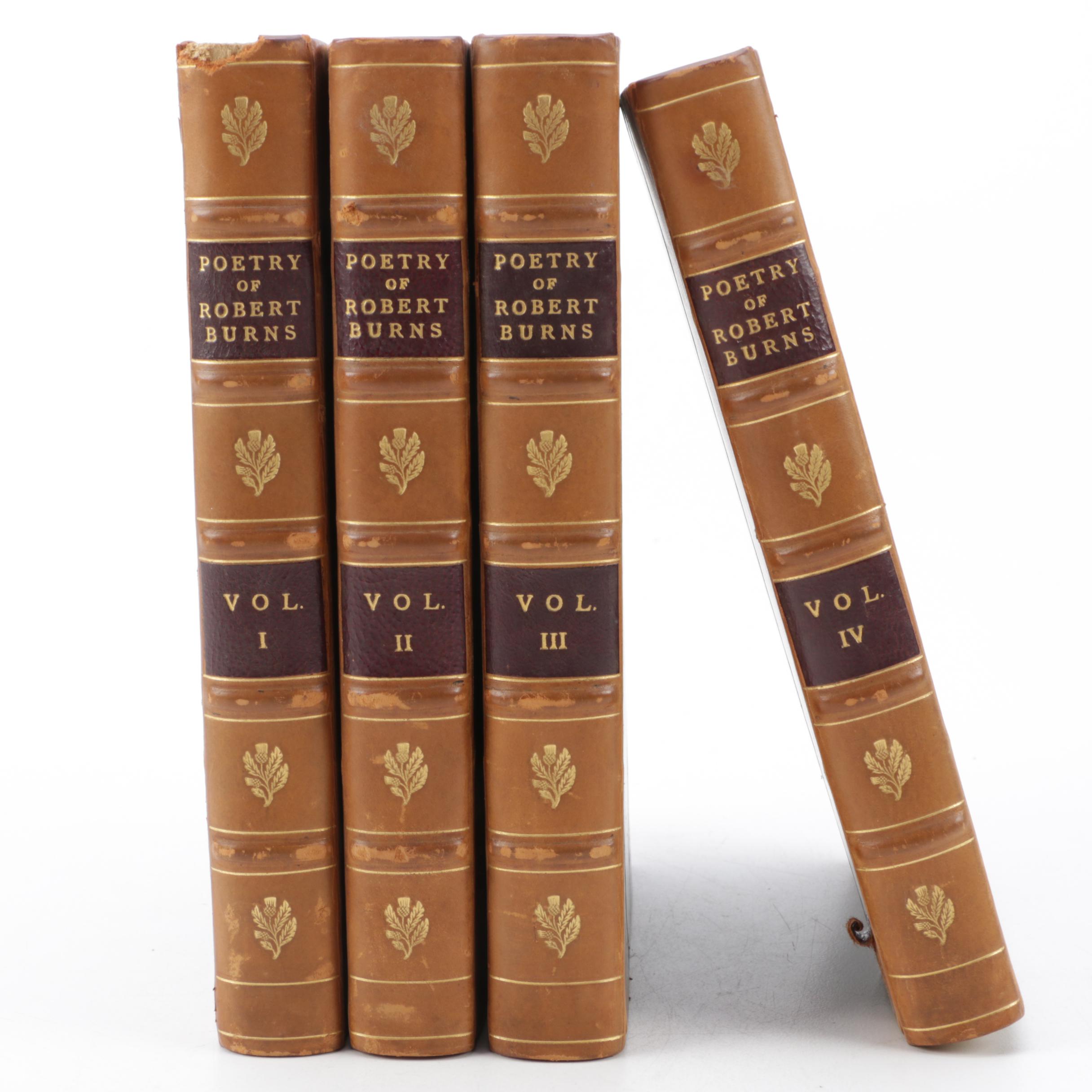 Early 20th-Century Edition of "The Poetry of Robert Burns" Four-Volume Set