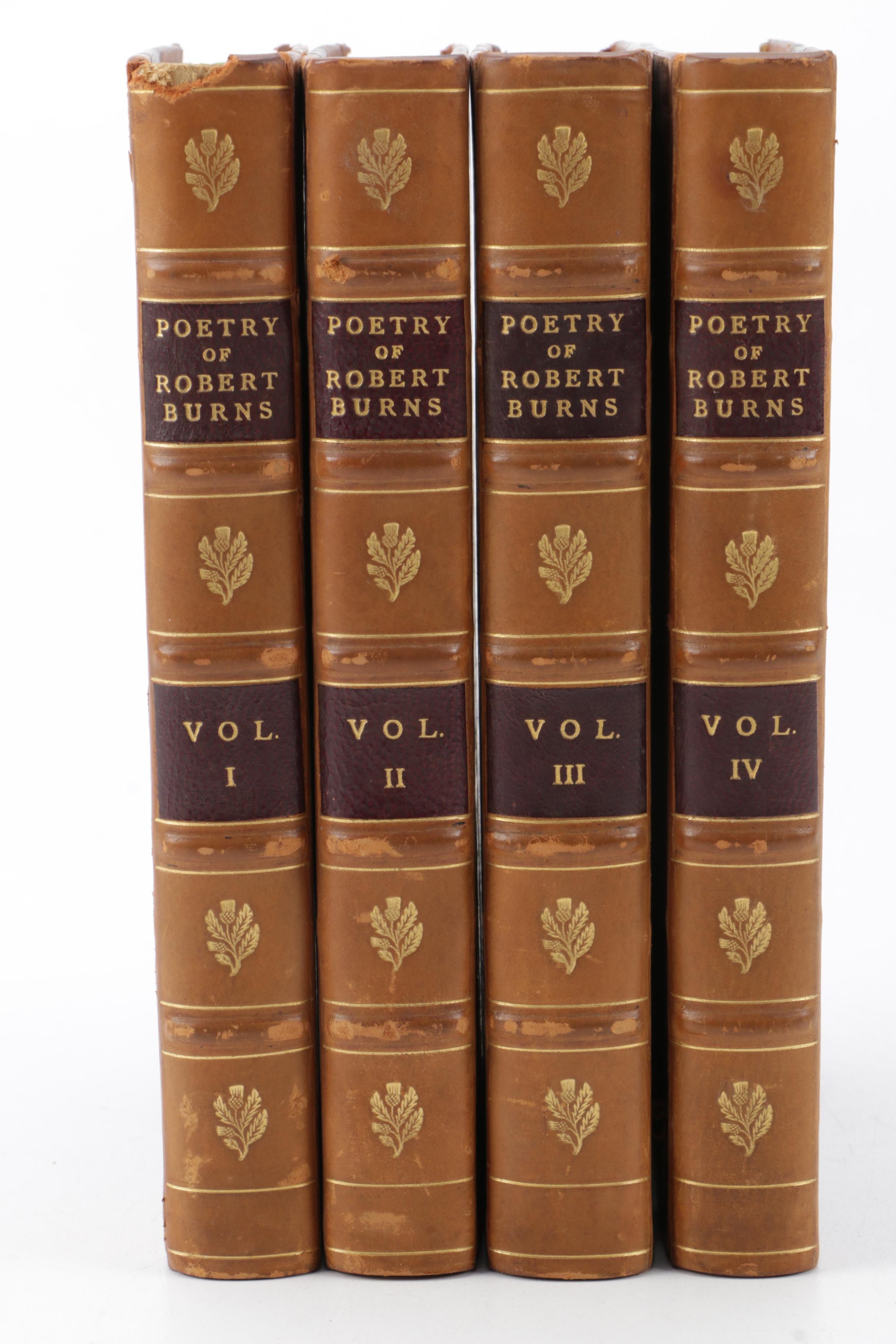 Early 20th-Century Edition of "The Poetry of Robert Burns" Four-Volume Set