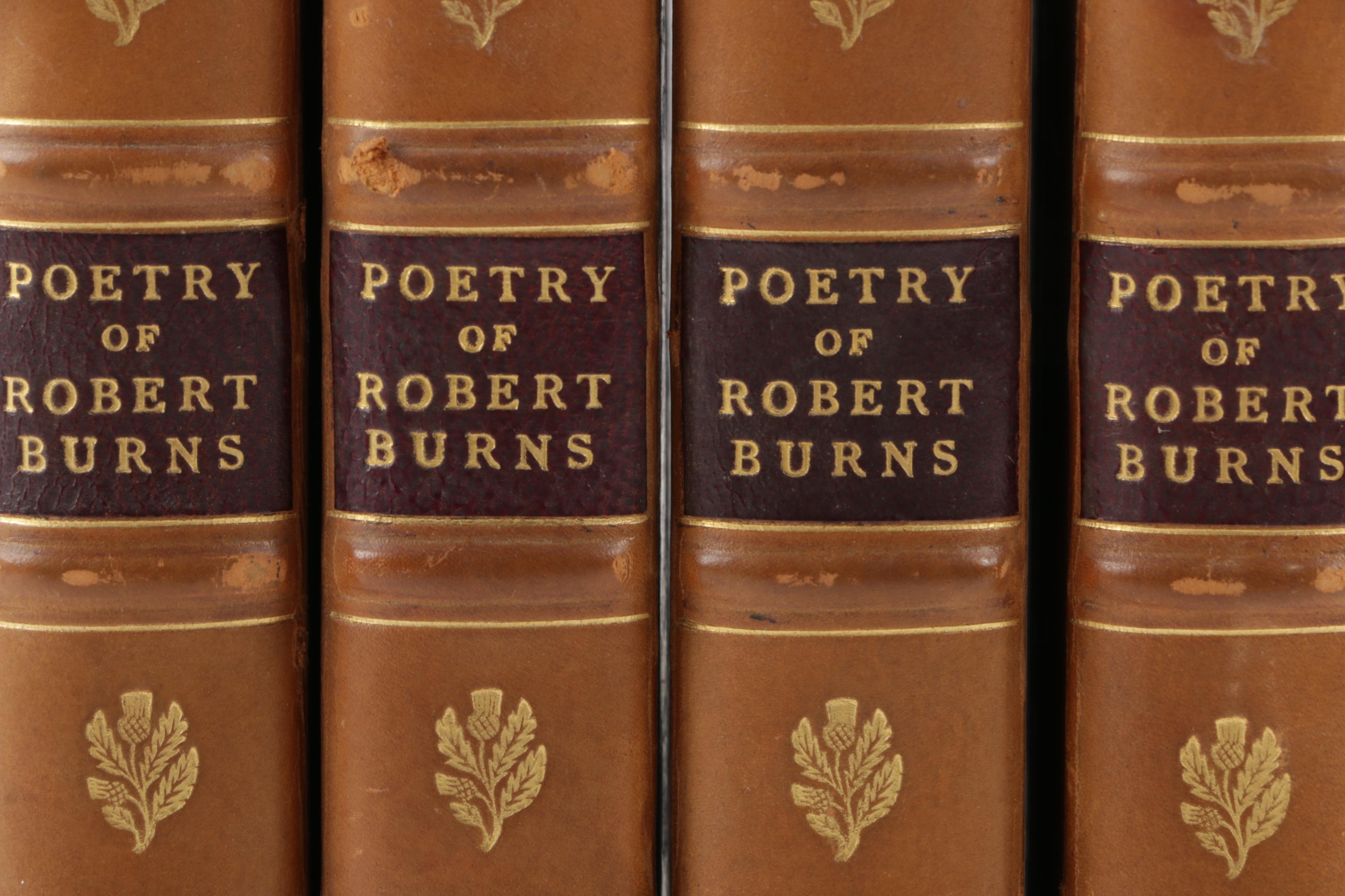 Early 20th-Century Edition of "The Poetry of Robert Burns" Four-Volume Set