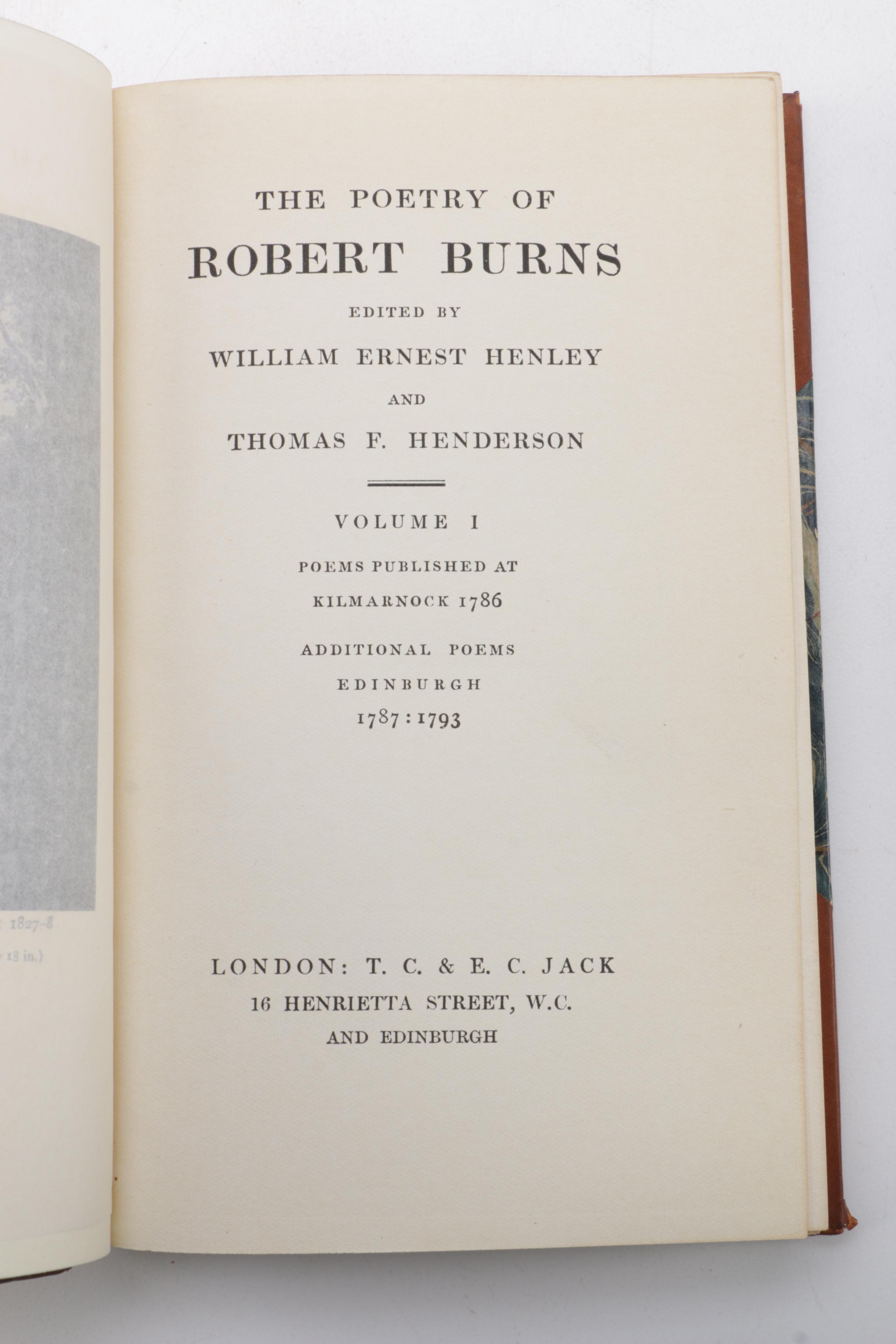 Early 20th-Century Edition of "The Poetry of Robert Burns" Four-Volume Set
