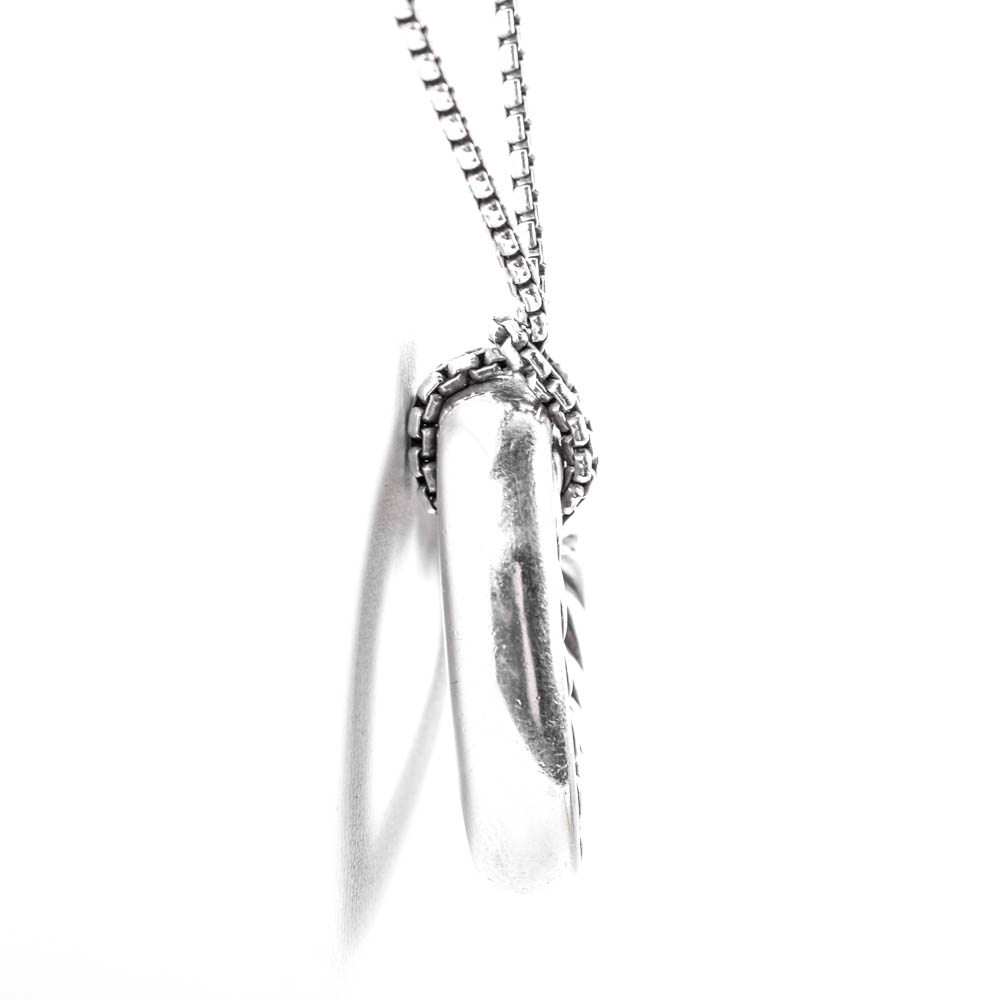 David Yurman Sterling Silver and 18K Gold Heart Pendant Necklace