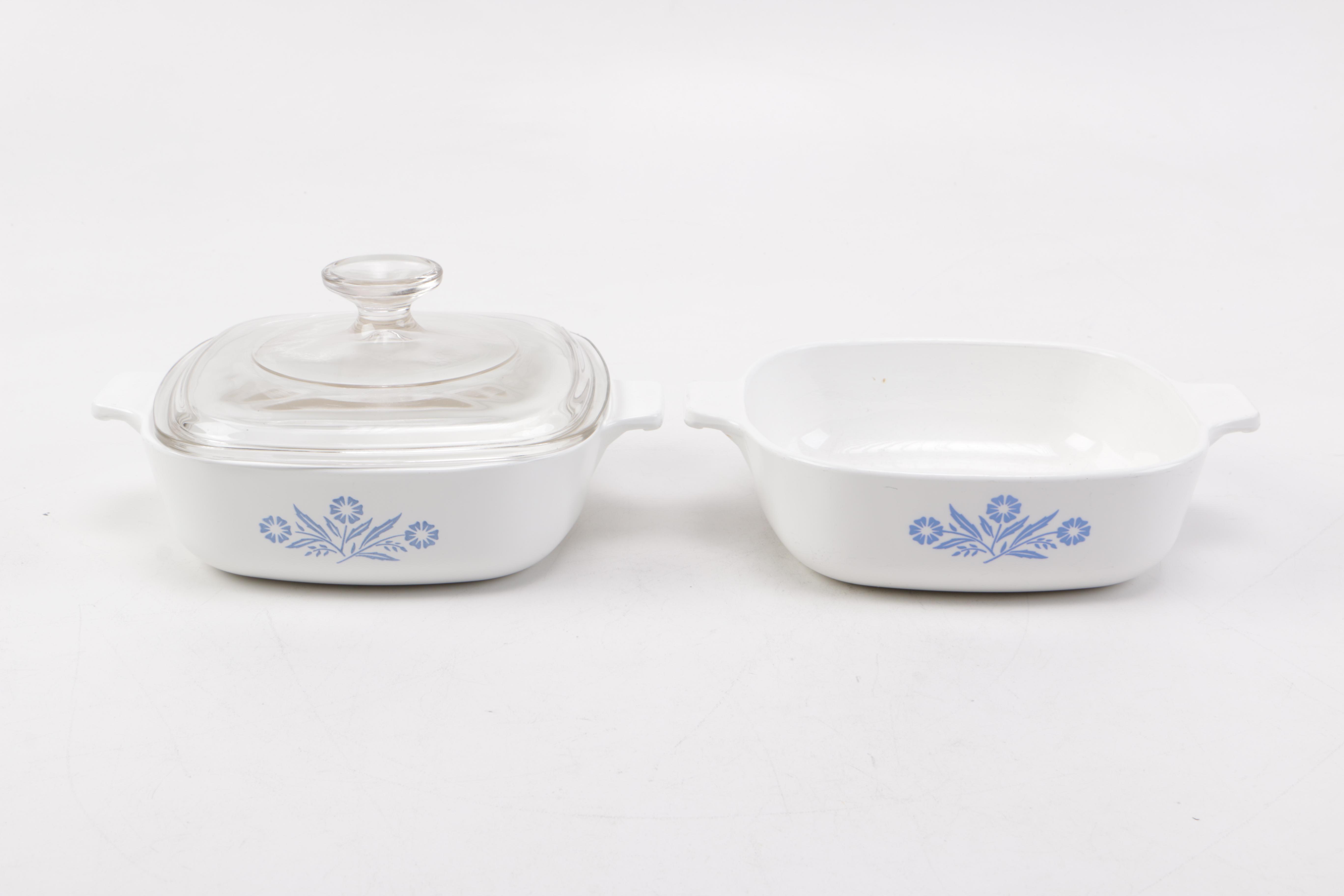Corningware "Cornflower" Serveware and Hall "Ambiance" Crock