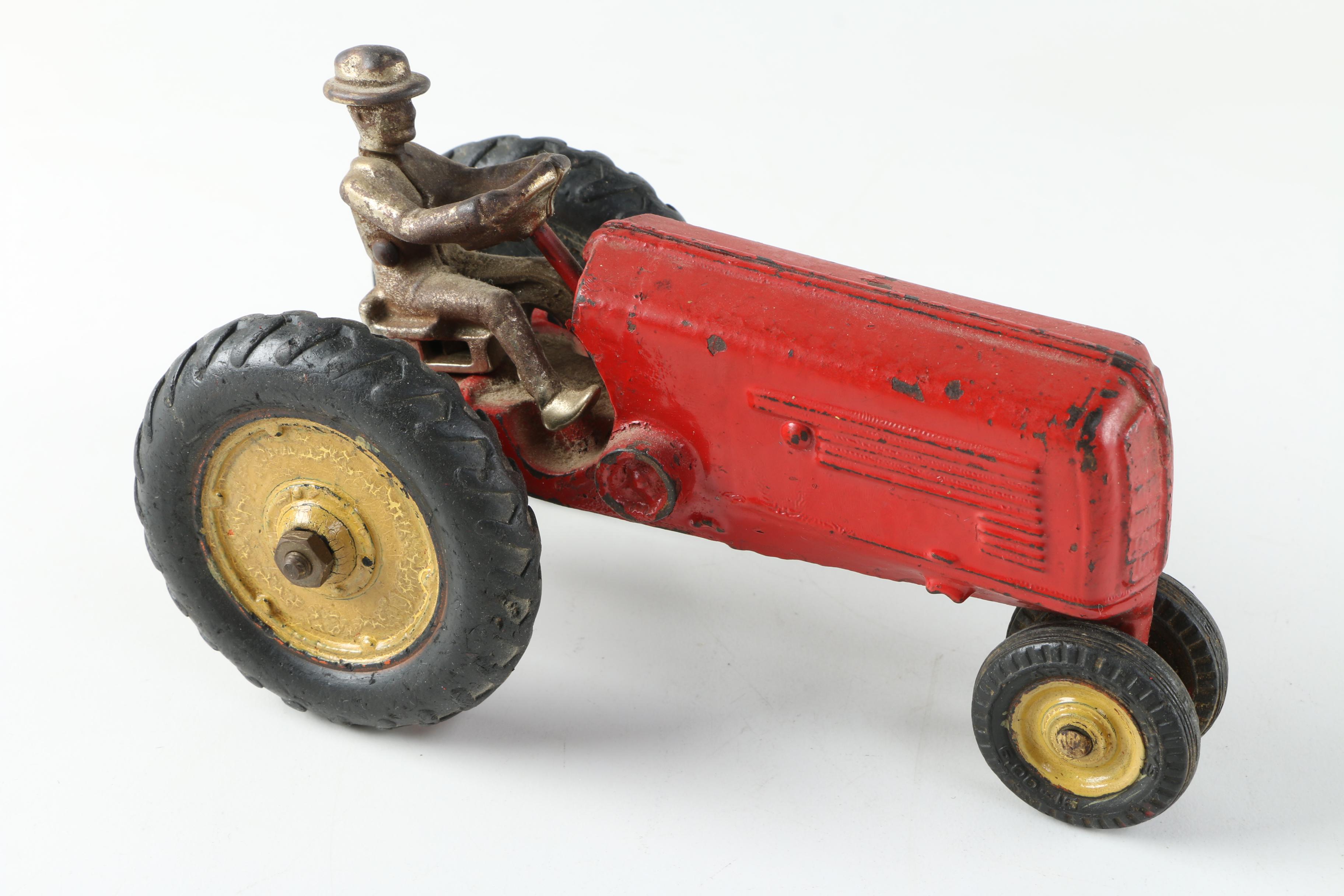 1930s Arcade Cast iron Oliver Tractor with Accessories