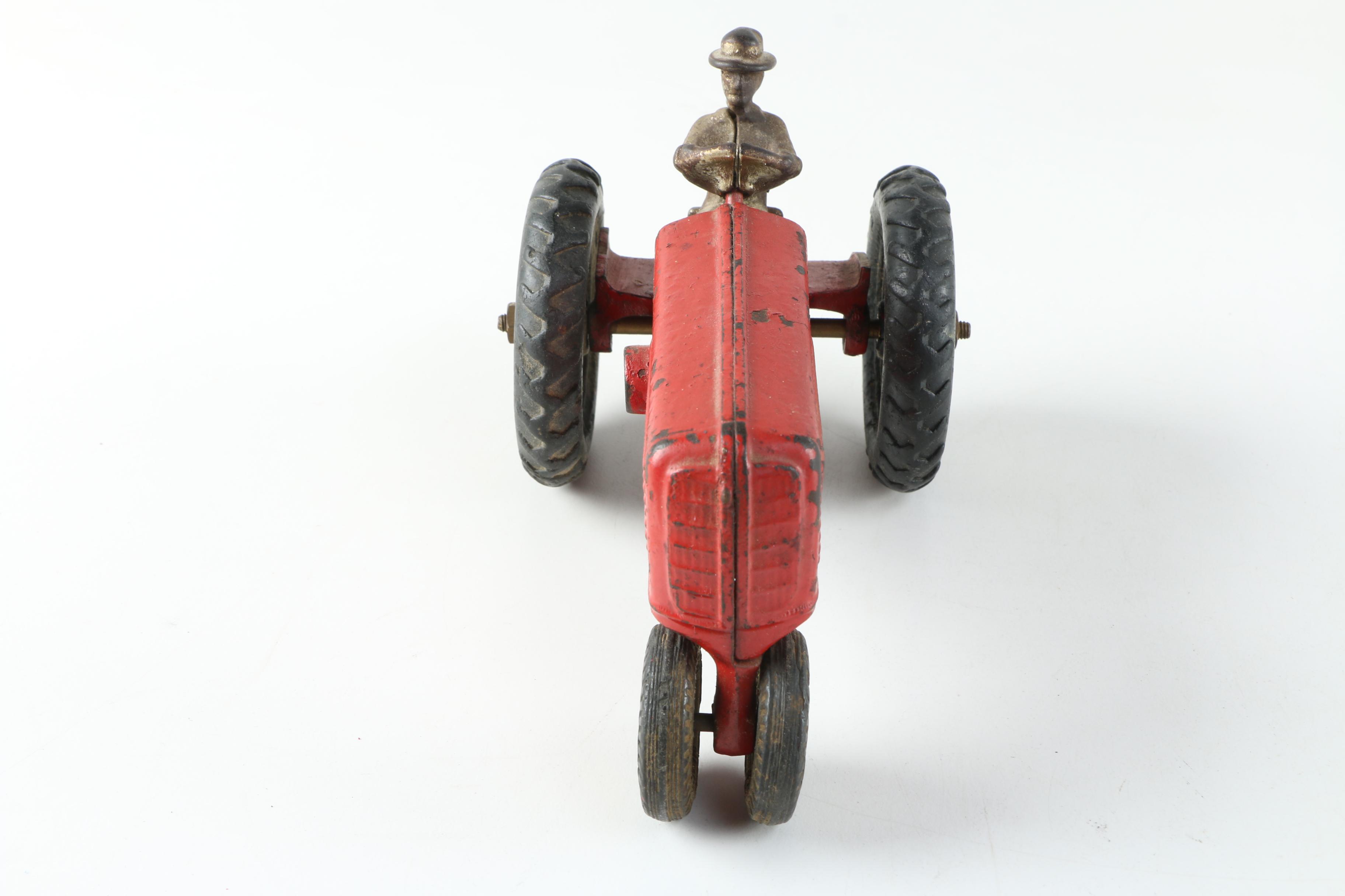 1930s Arcade Cast iron Oliver Tractor with Accessories