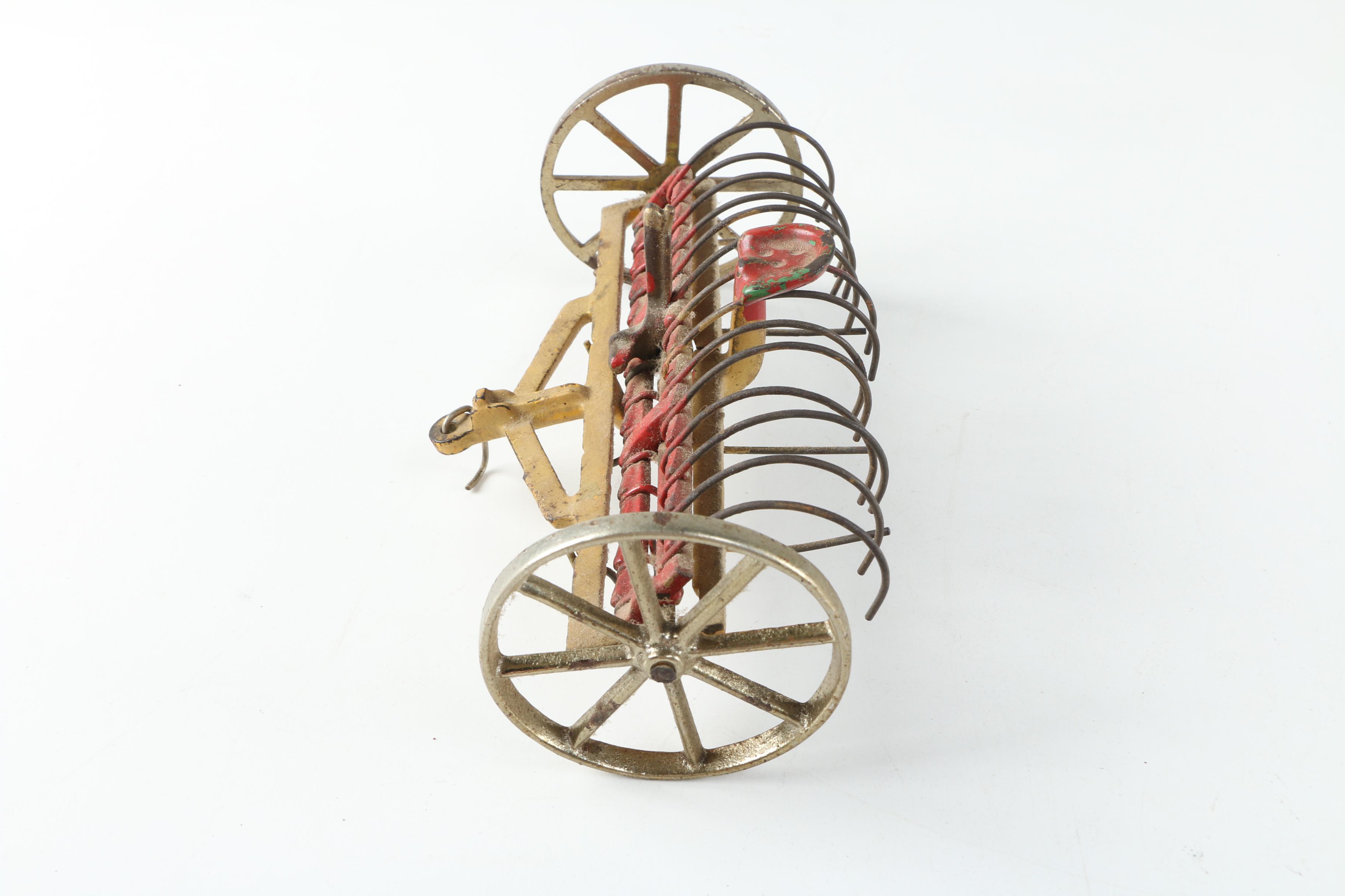 1930s Arcade Cast iron Oliver Tractor with Accessories