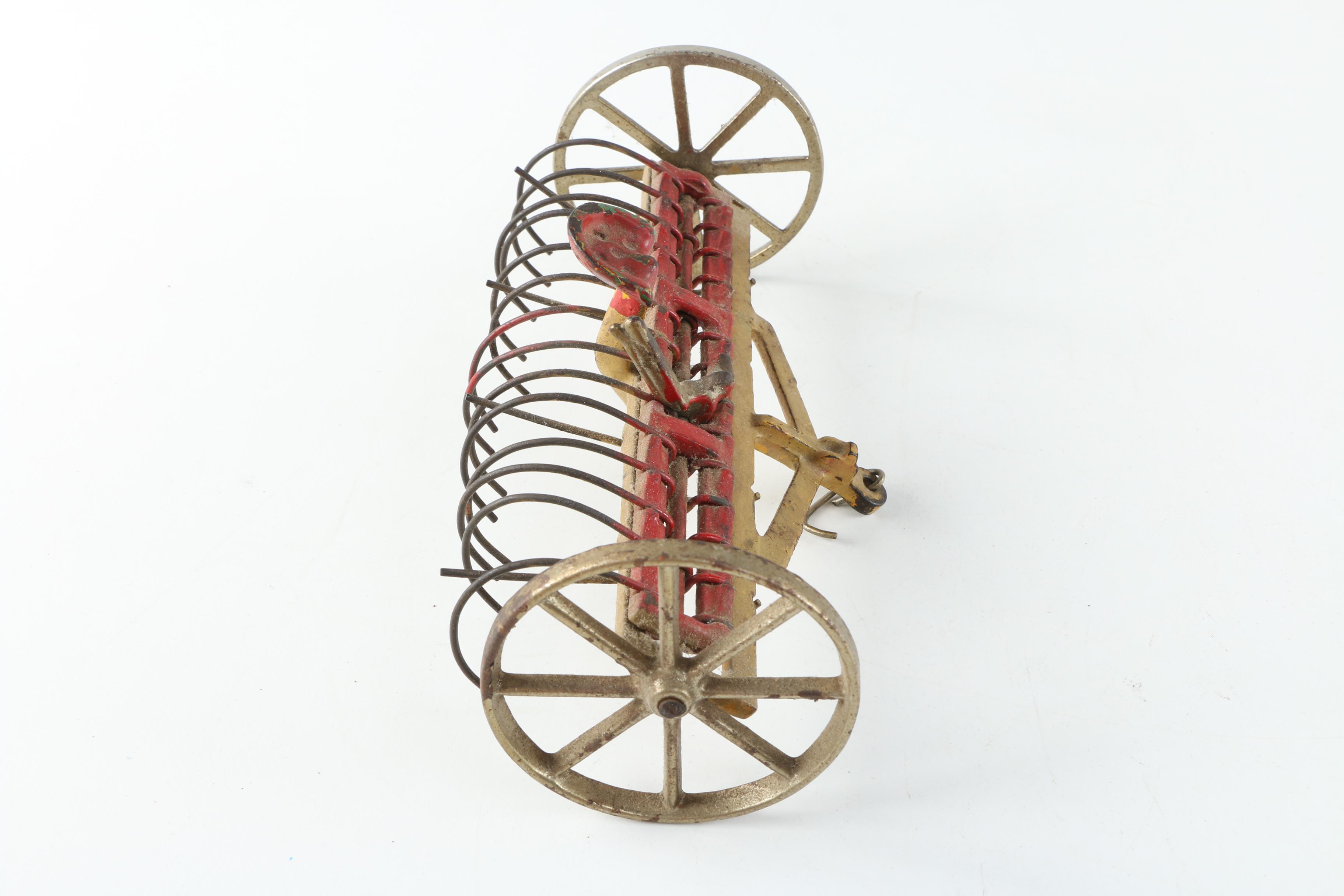 1930s Arcade Cast iron Oliver Tractor with Accessories