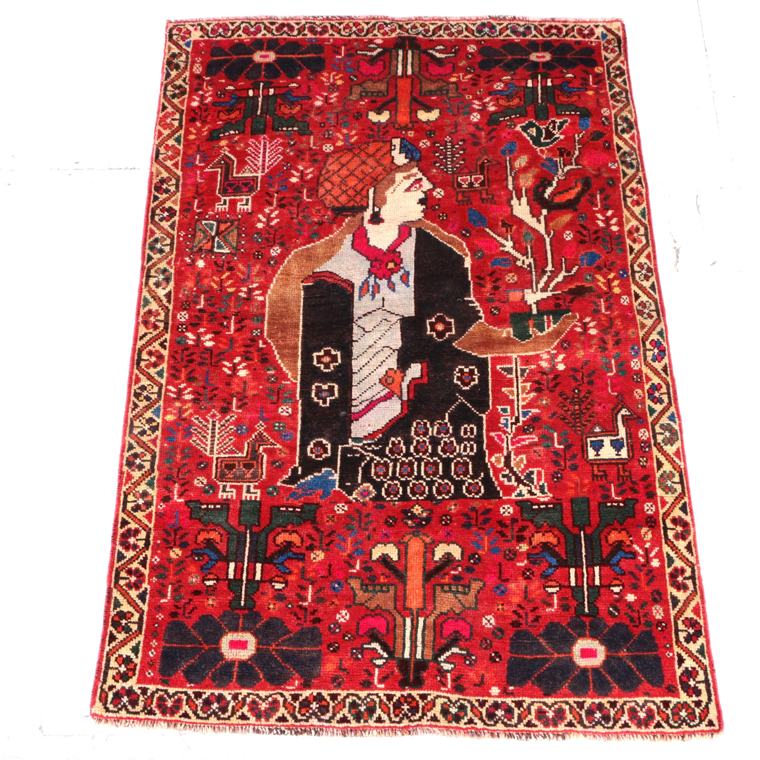 Hand-Knotted Northwest Persian Pictorial Rug