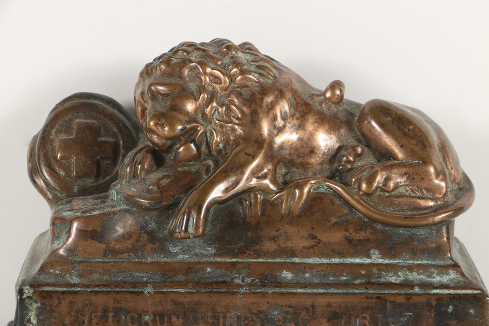 Vintage Copper Replica After the Swiss "Lion of Lucern"