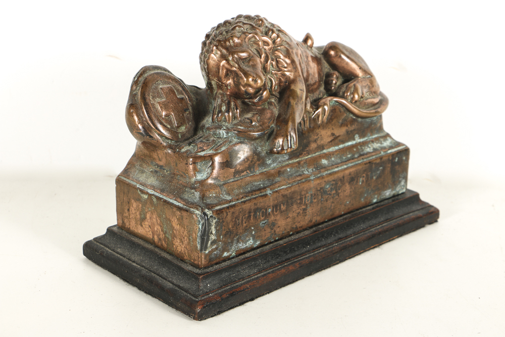 Vintage Copper Replica After the Swiss "Lion of Lucern"