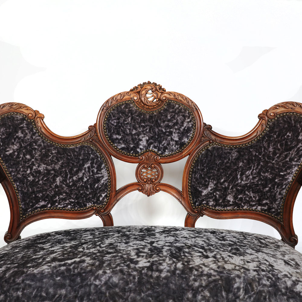 Antique French Carved Walnut Sofa