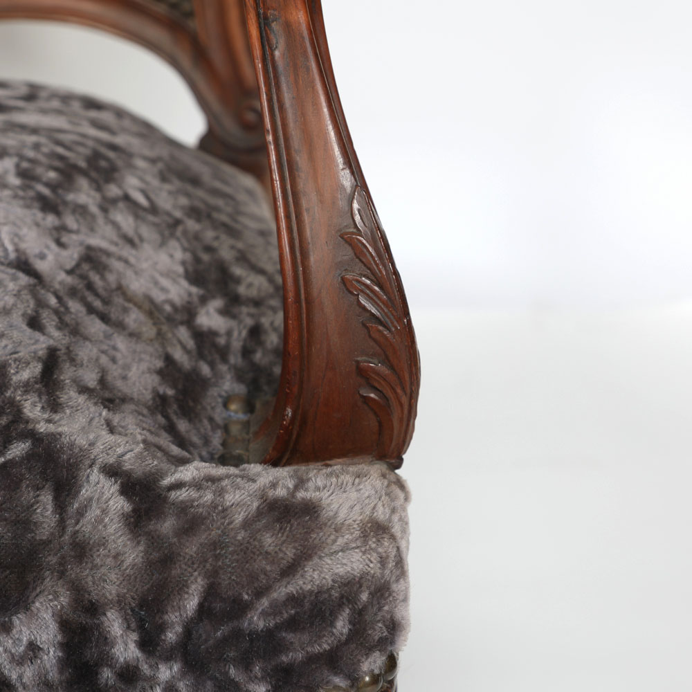 Antique French Carved Walnut Sofa