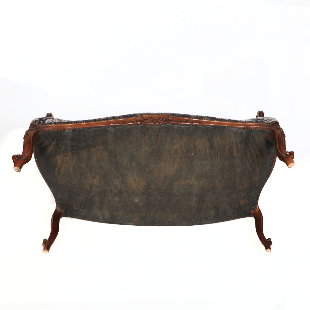 Antique French Carved Walnut Sofa