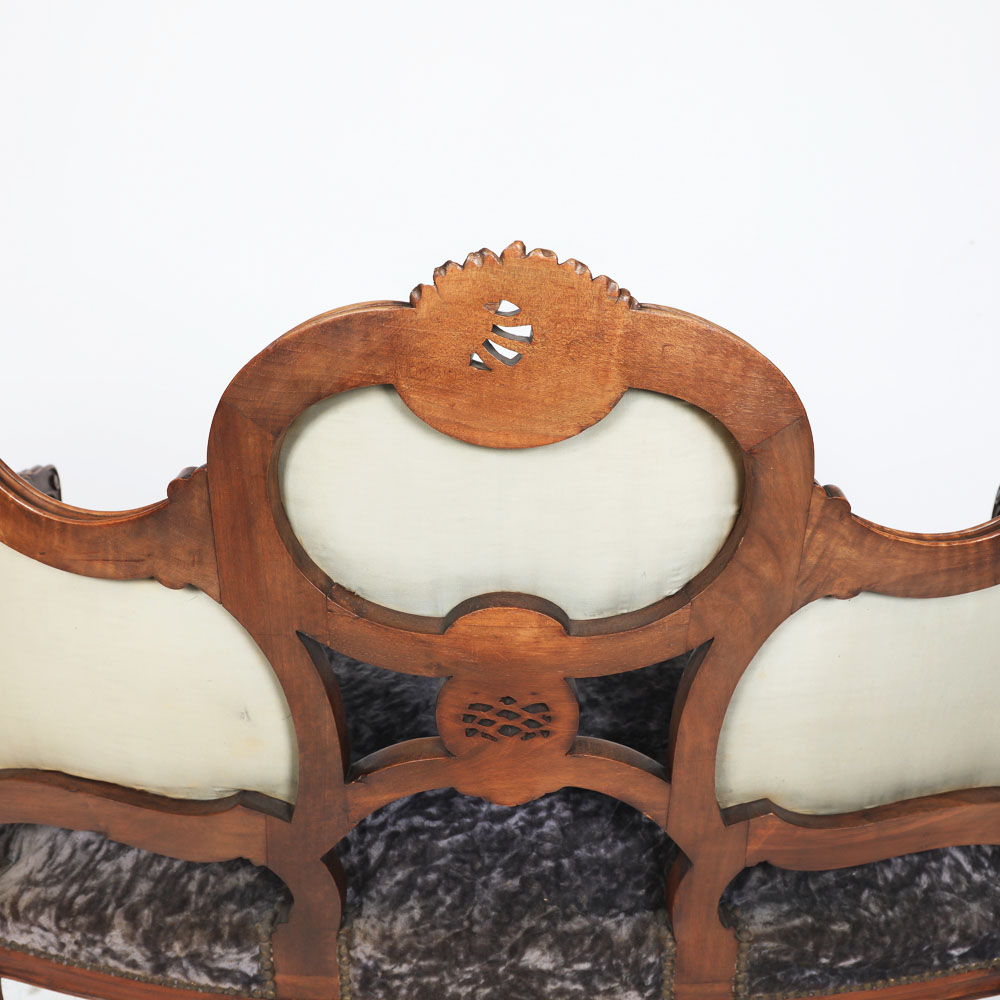 Antique French Carved Walnut Sofa