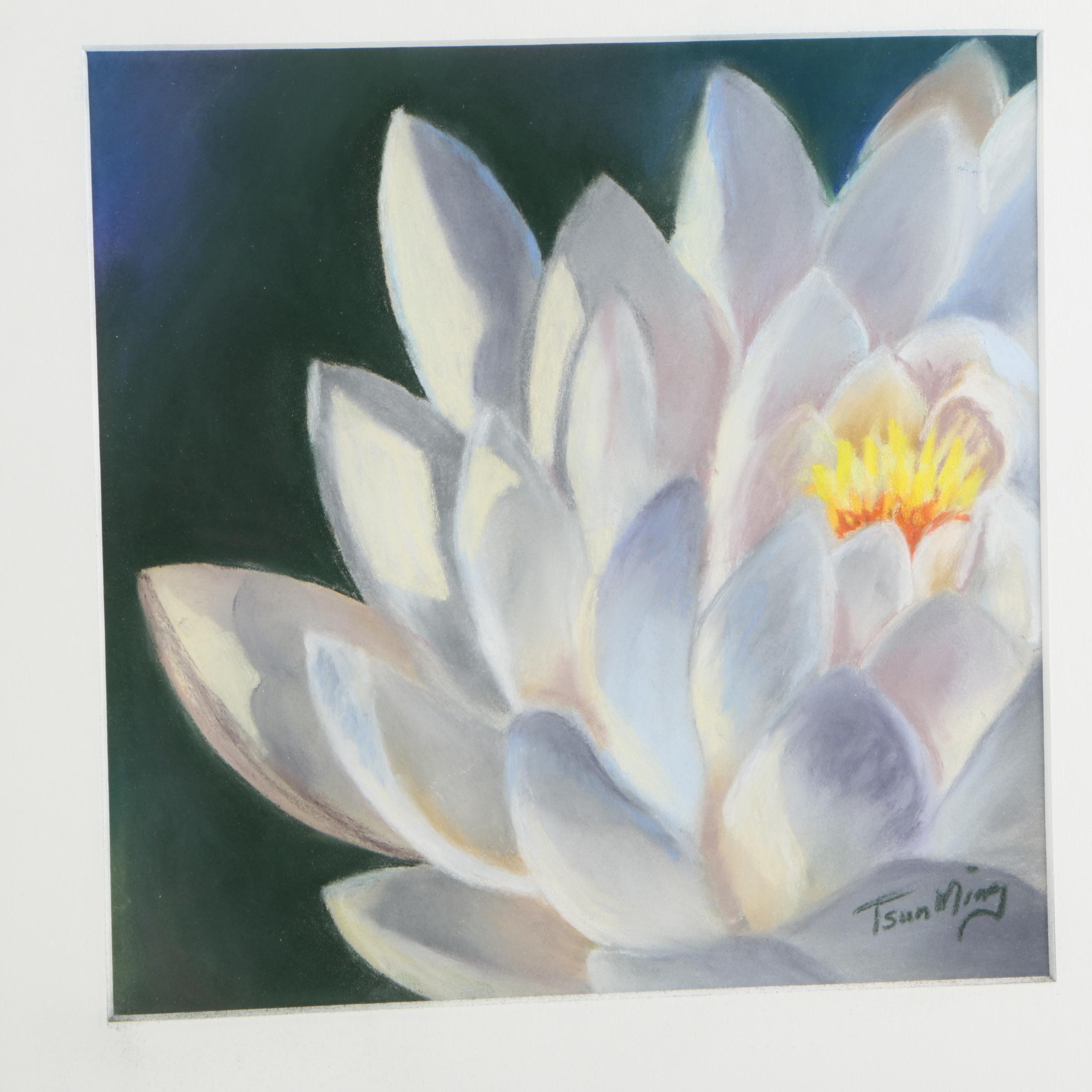 Tsun Ming Chmielinski Pastel Drawing of Lotus Flower