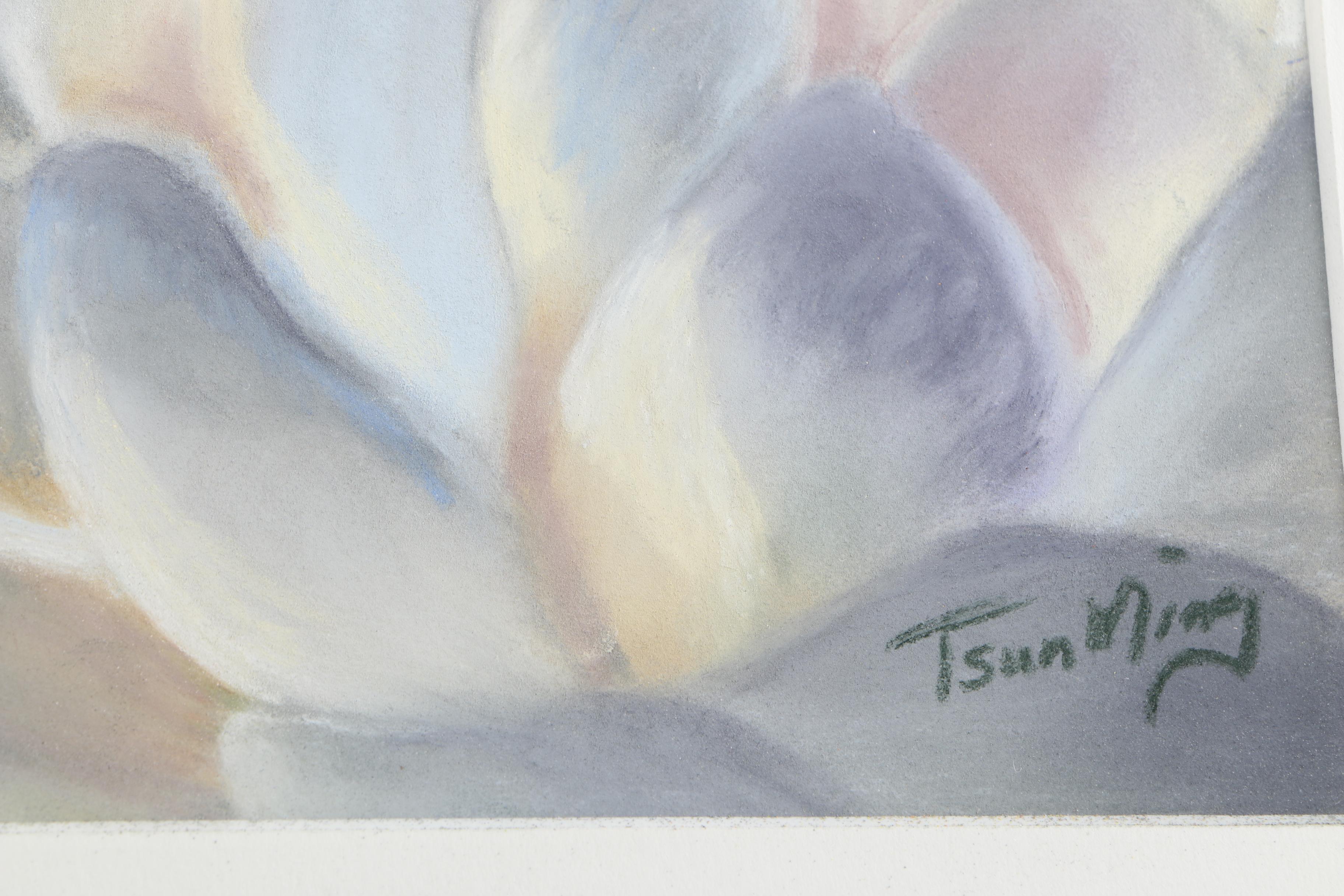 Tsun Ming Chmielinski Pastel Drawing of Lotus Flower