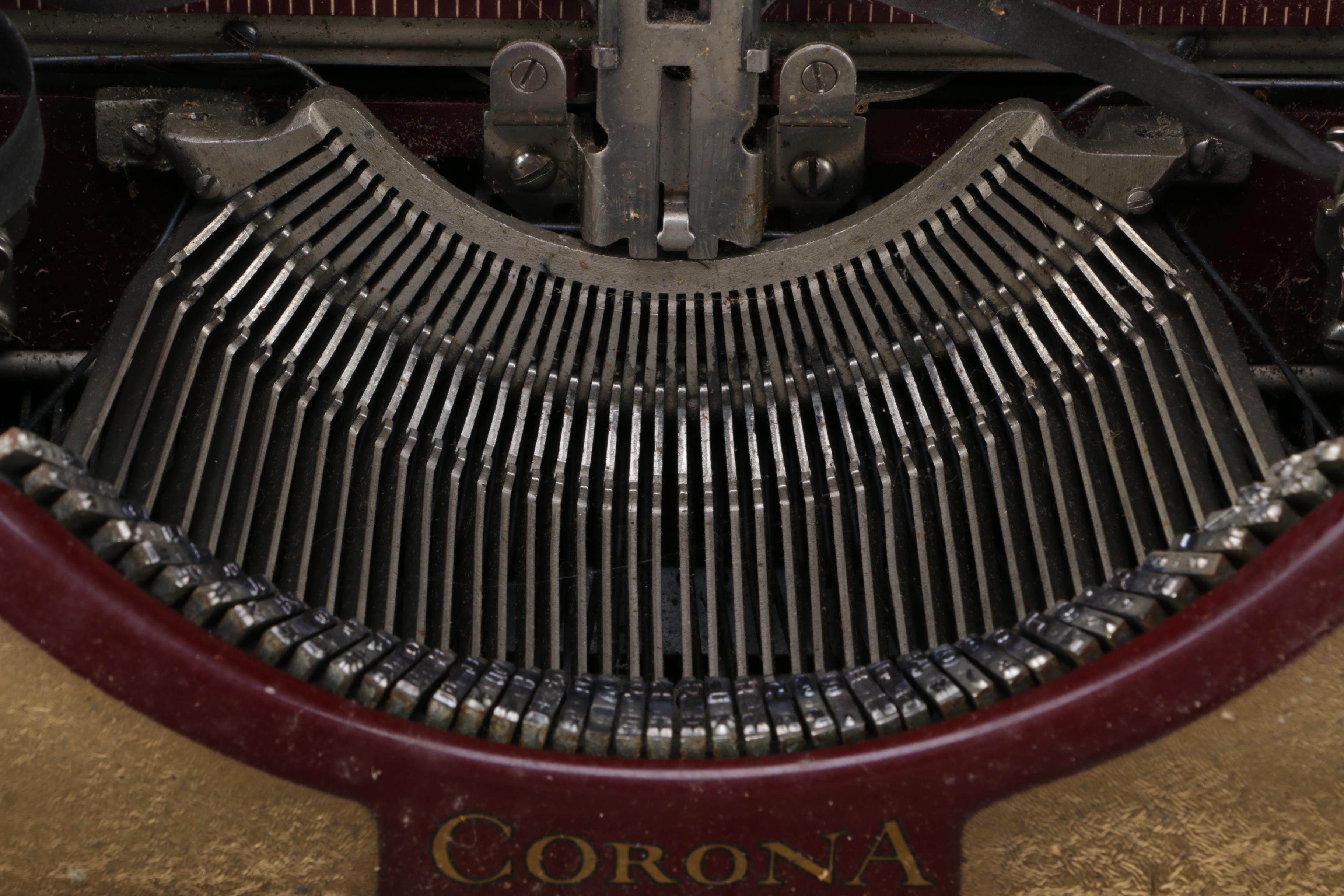 Vintage Corona Typewriter with Case and Manual