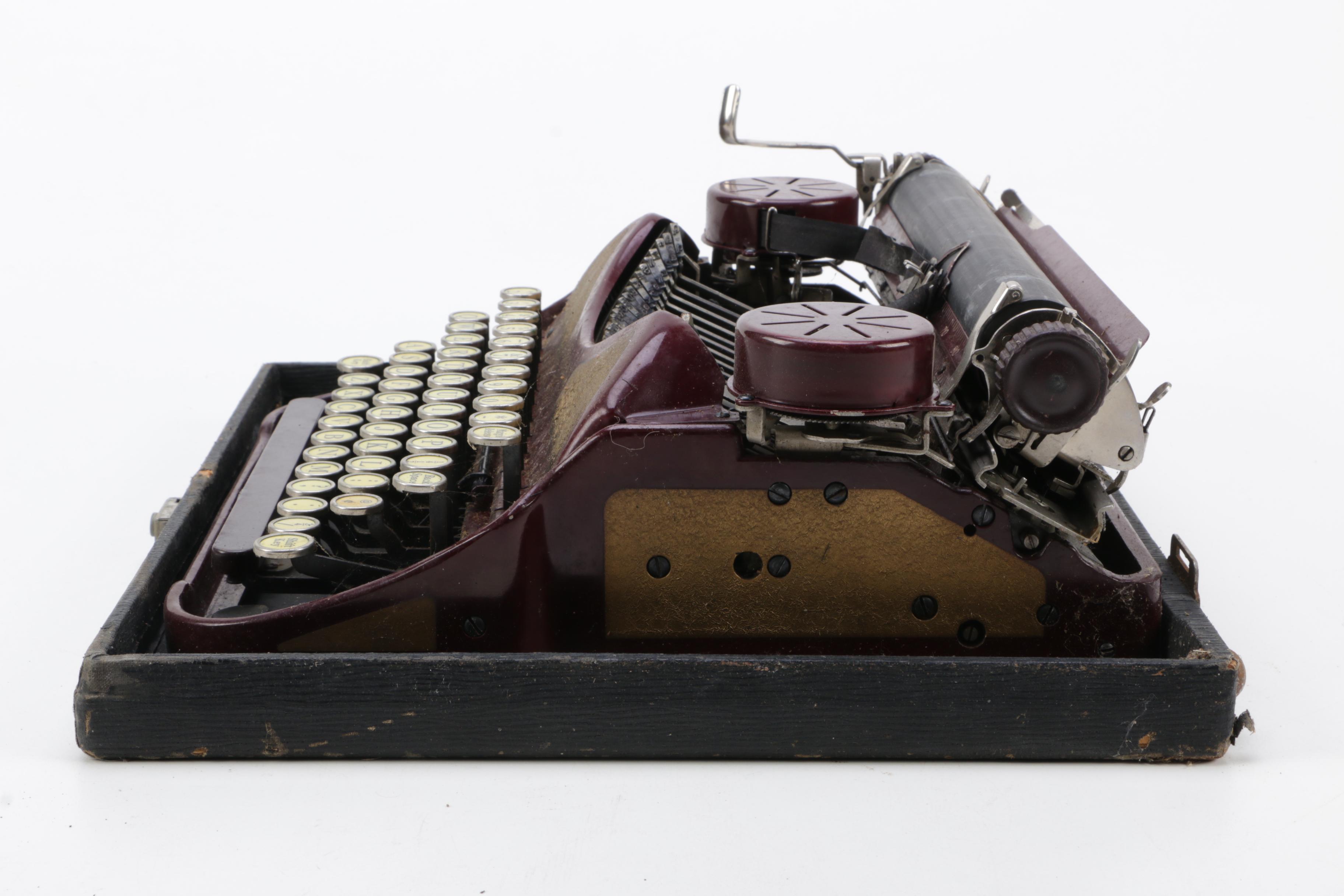 Vintage Corona Typewriter with Case and Manual