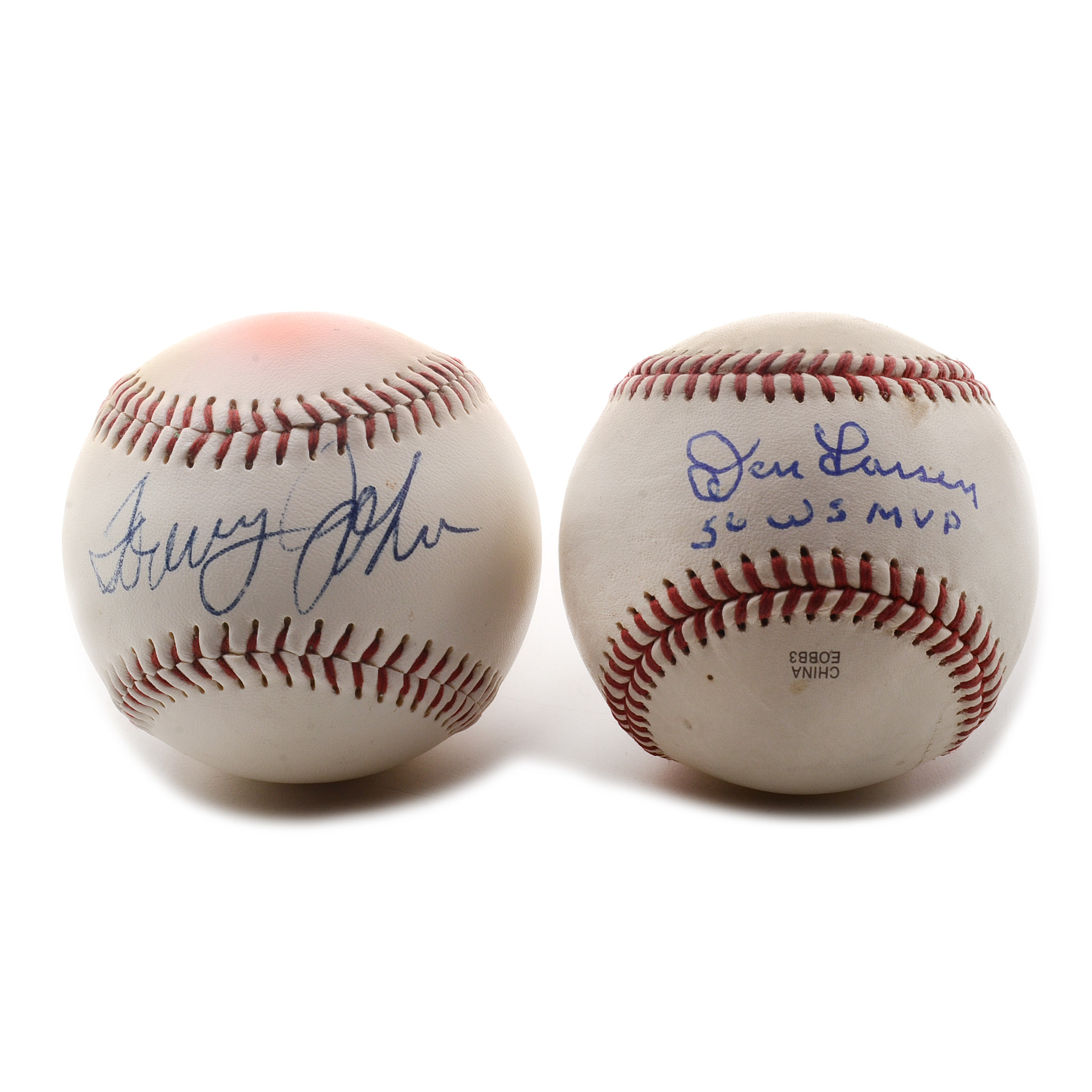 Tommy John and Don Larson Signed Baseballs