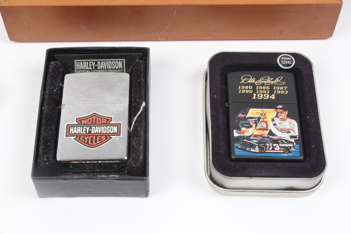 Collection of Zippo Lighters and Folding Knives