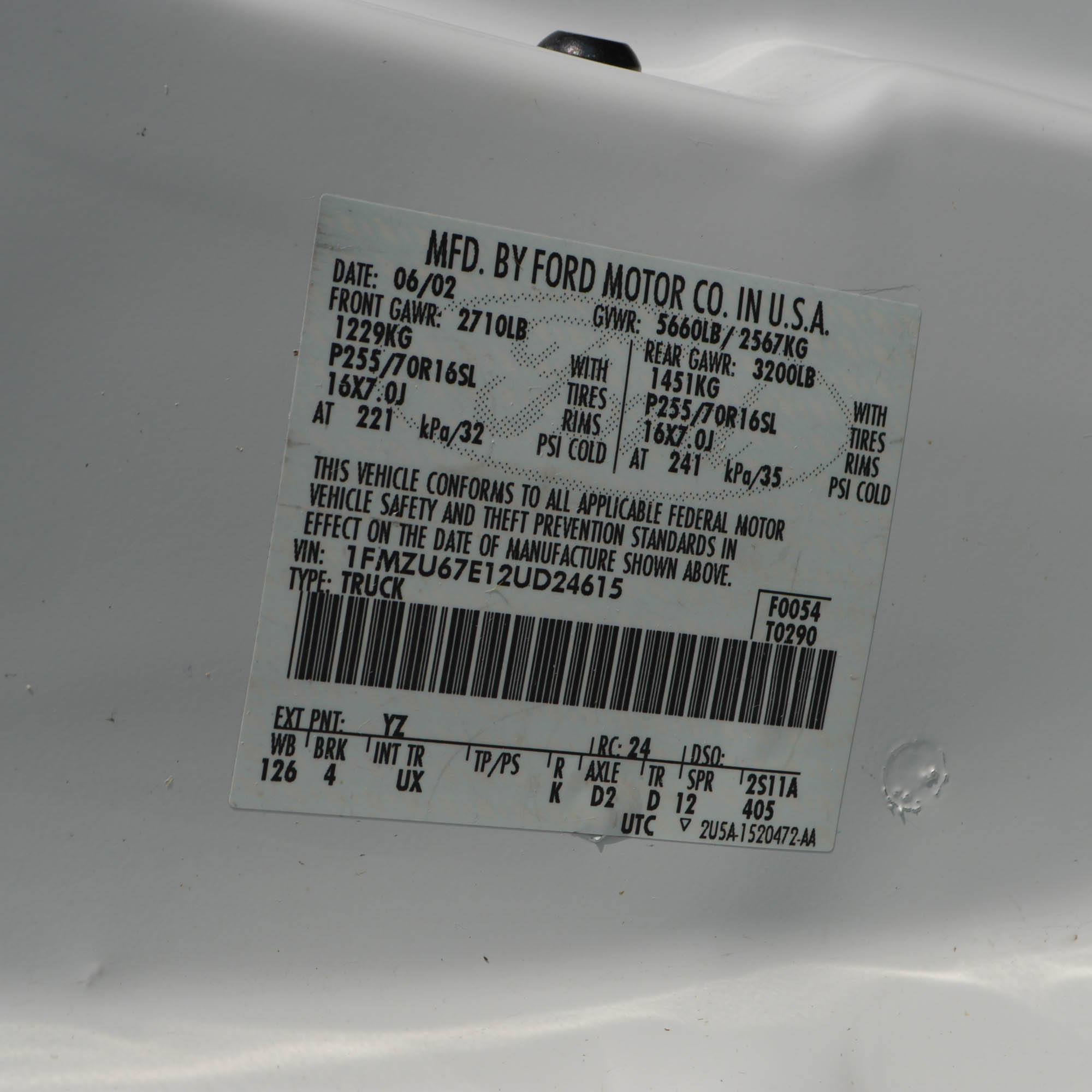 2002 Ford Explorer Sport Trac Pickup Truck