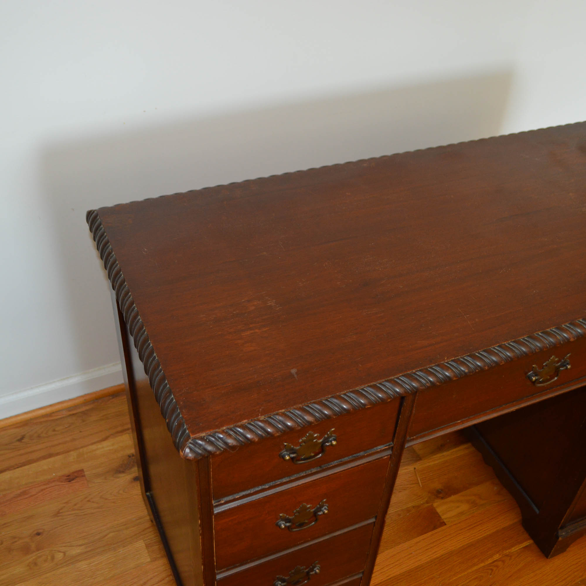 Vintage Chippendale Style Executive Desk